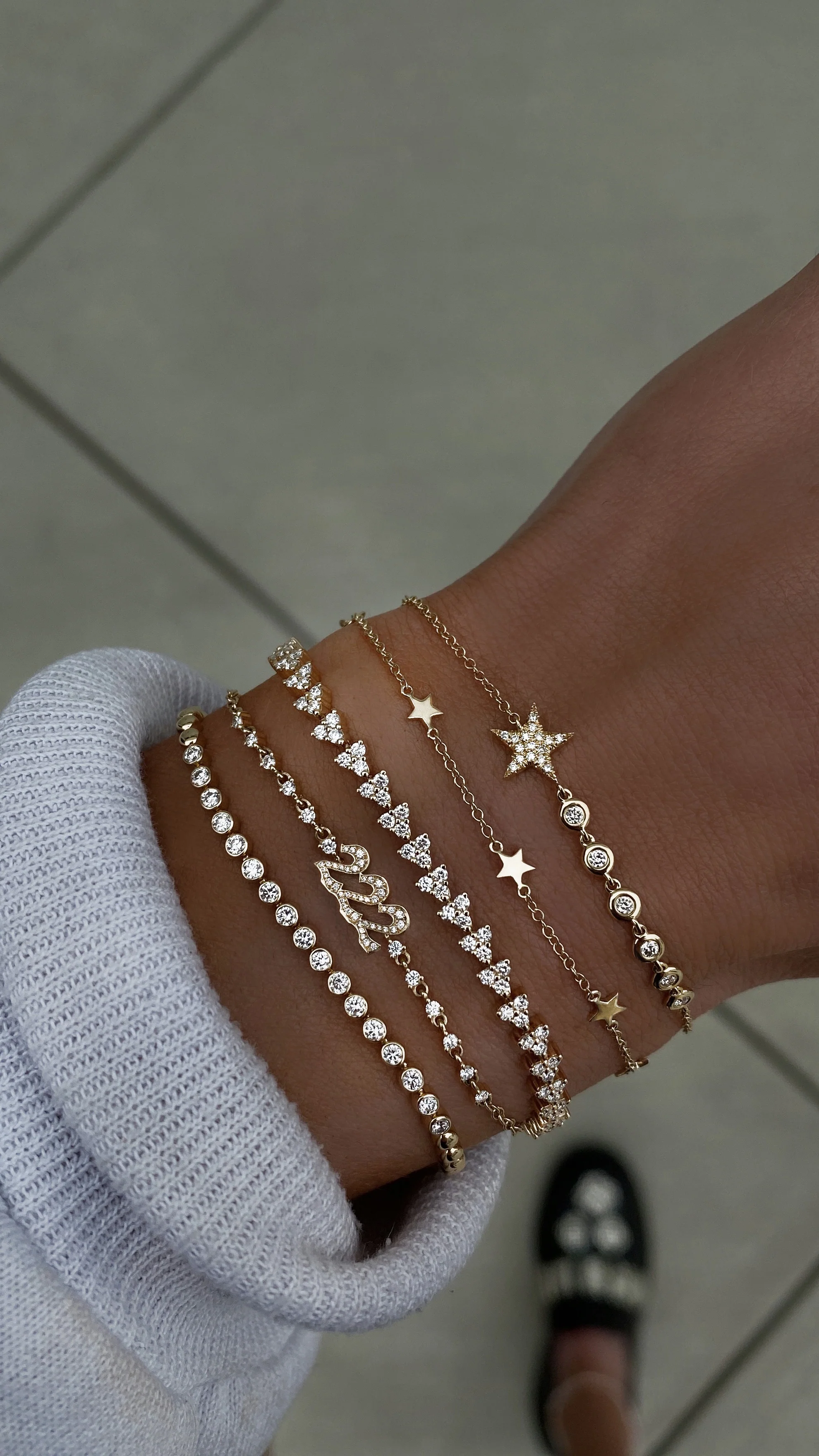14kt gold and diamond 222 bracelet - Image 2
