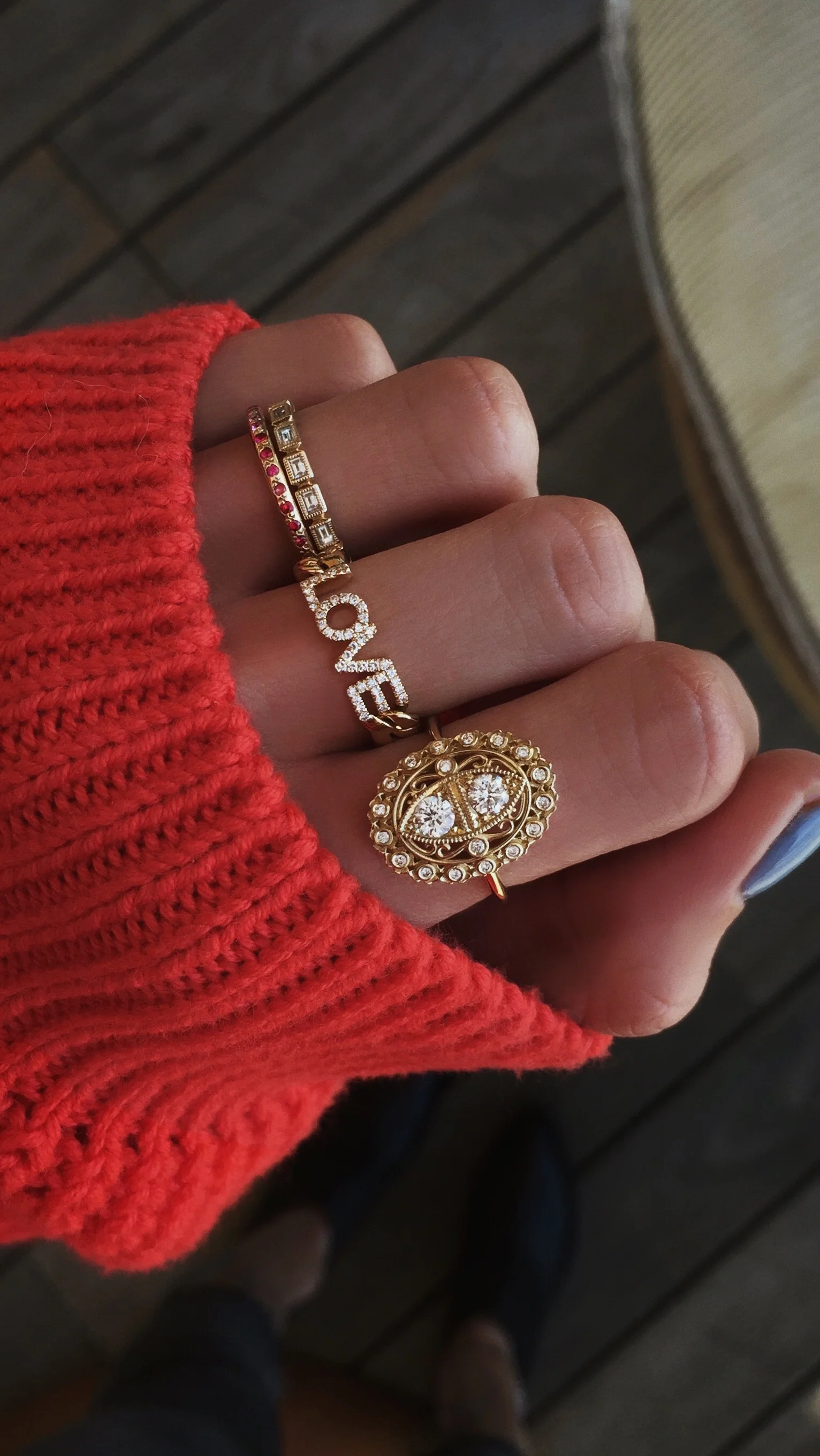 14kt gold and diamond antique filigree ring - Image 4