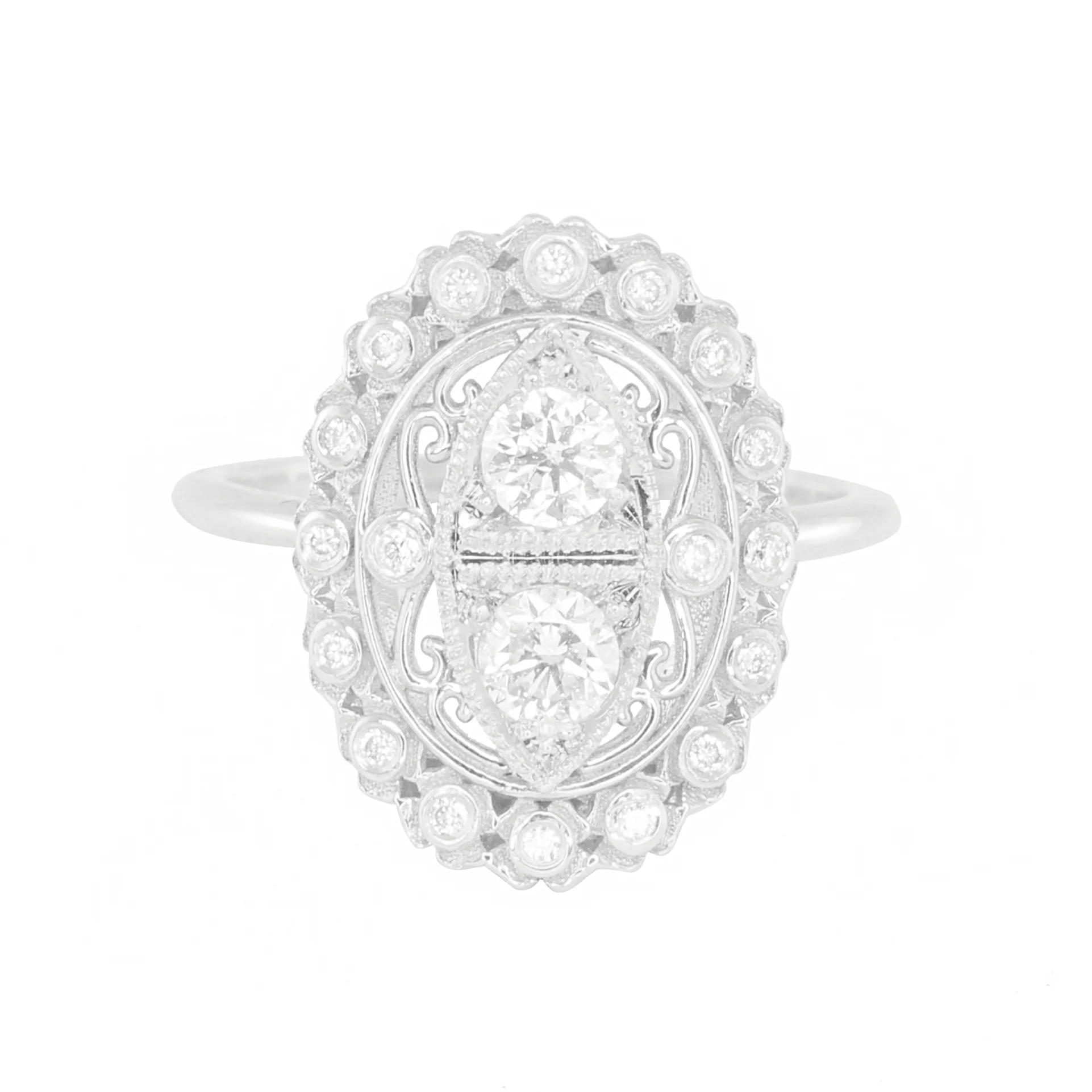 14kt gold and diamond antique filigree ring - Image 6