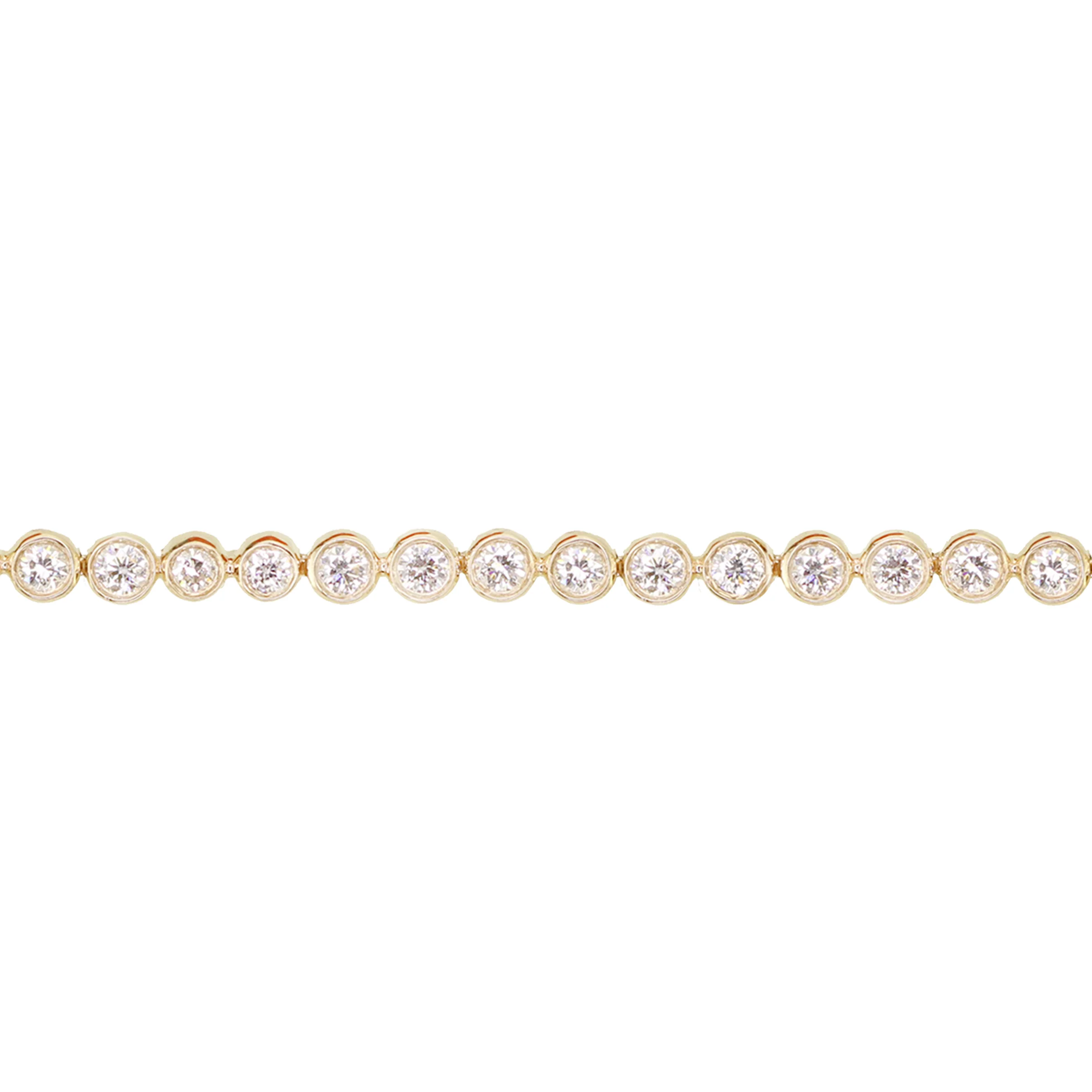 14kt gold and diamond bezel row bead bracelet