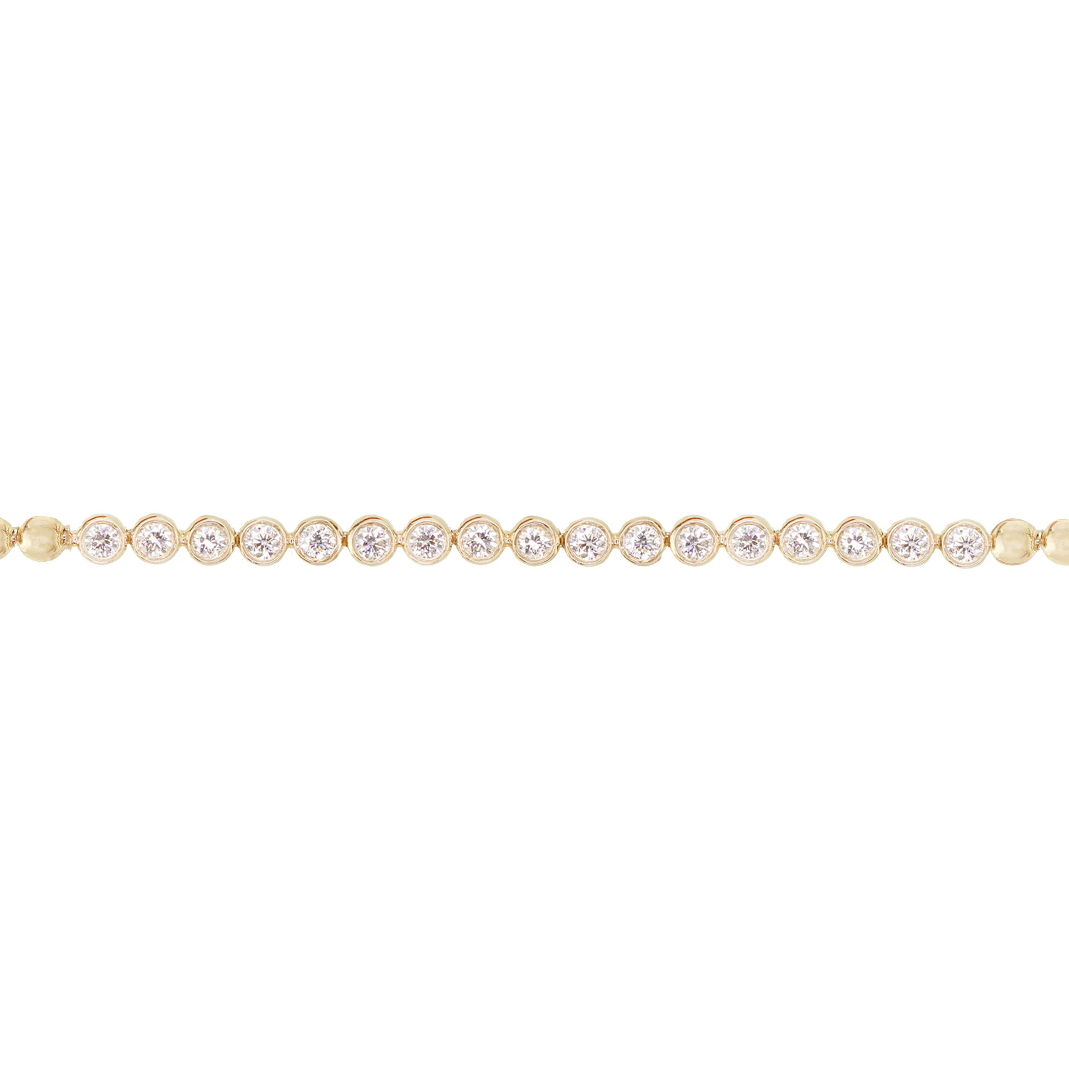 14kt gold and diamond bezel row bead bracelet - Image 3