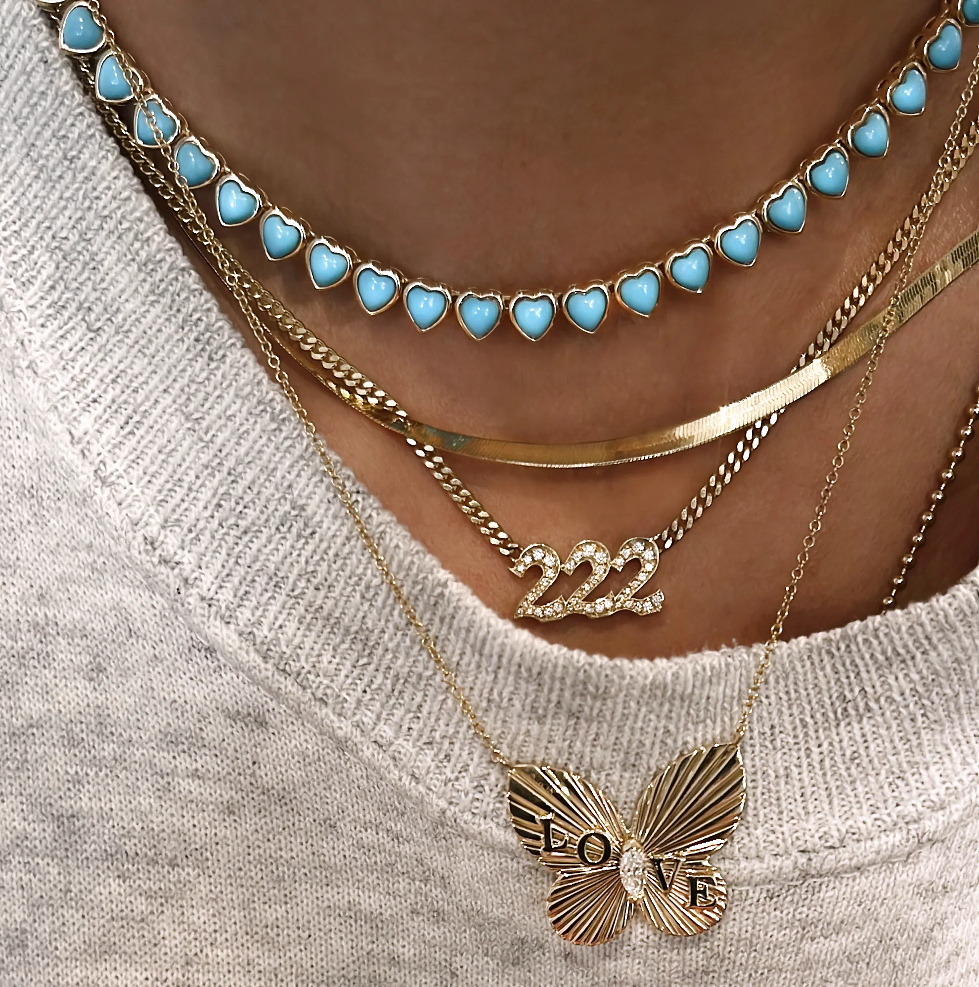 14kt gold and diamond butterfly burst love necklace - Image 3