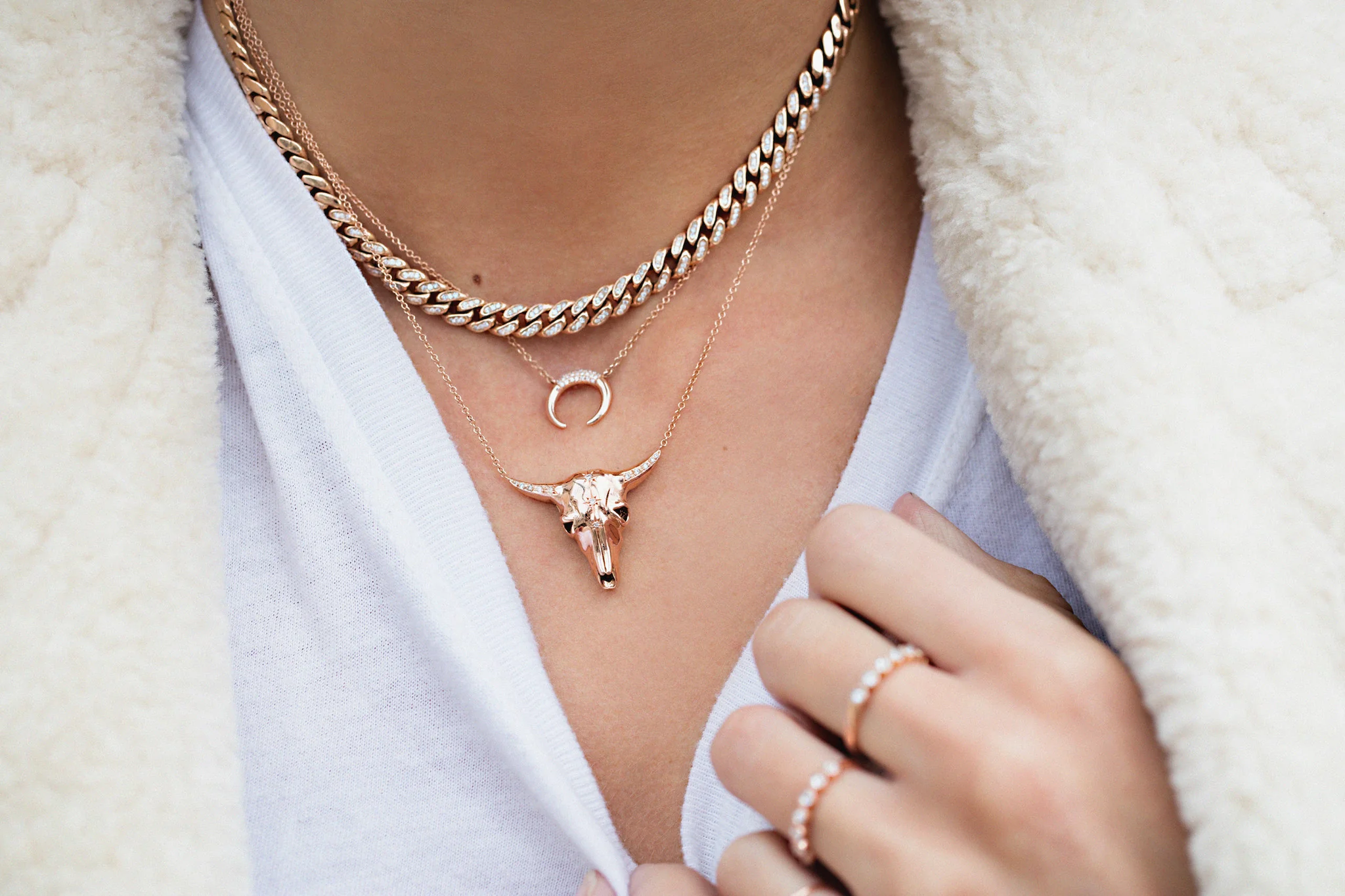 14kt gold and diamond cuban chain link necklace - Image 6