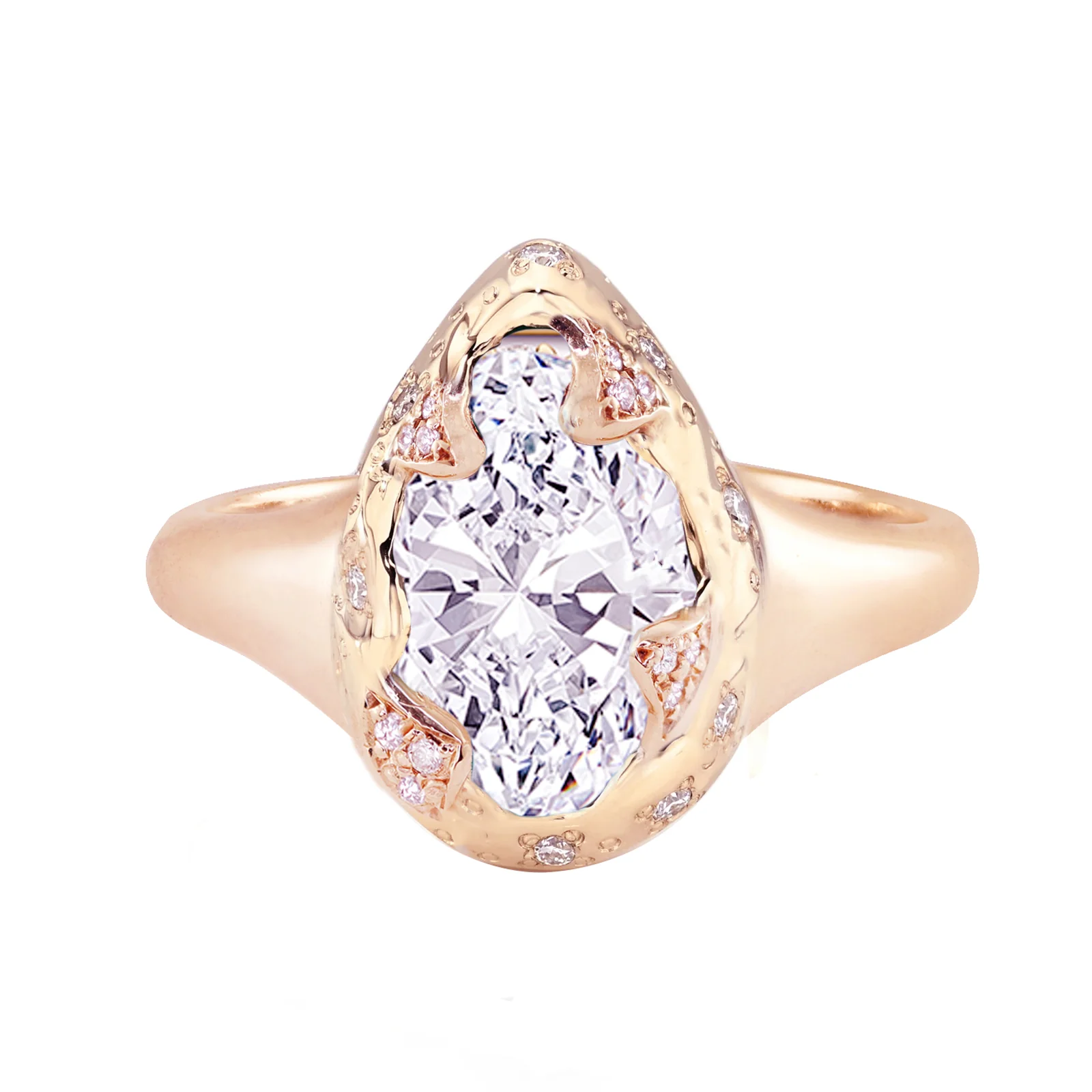 14kt gold and diamond claw ring - Image 3