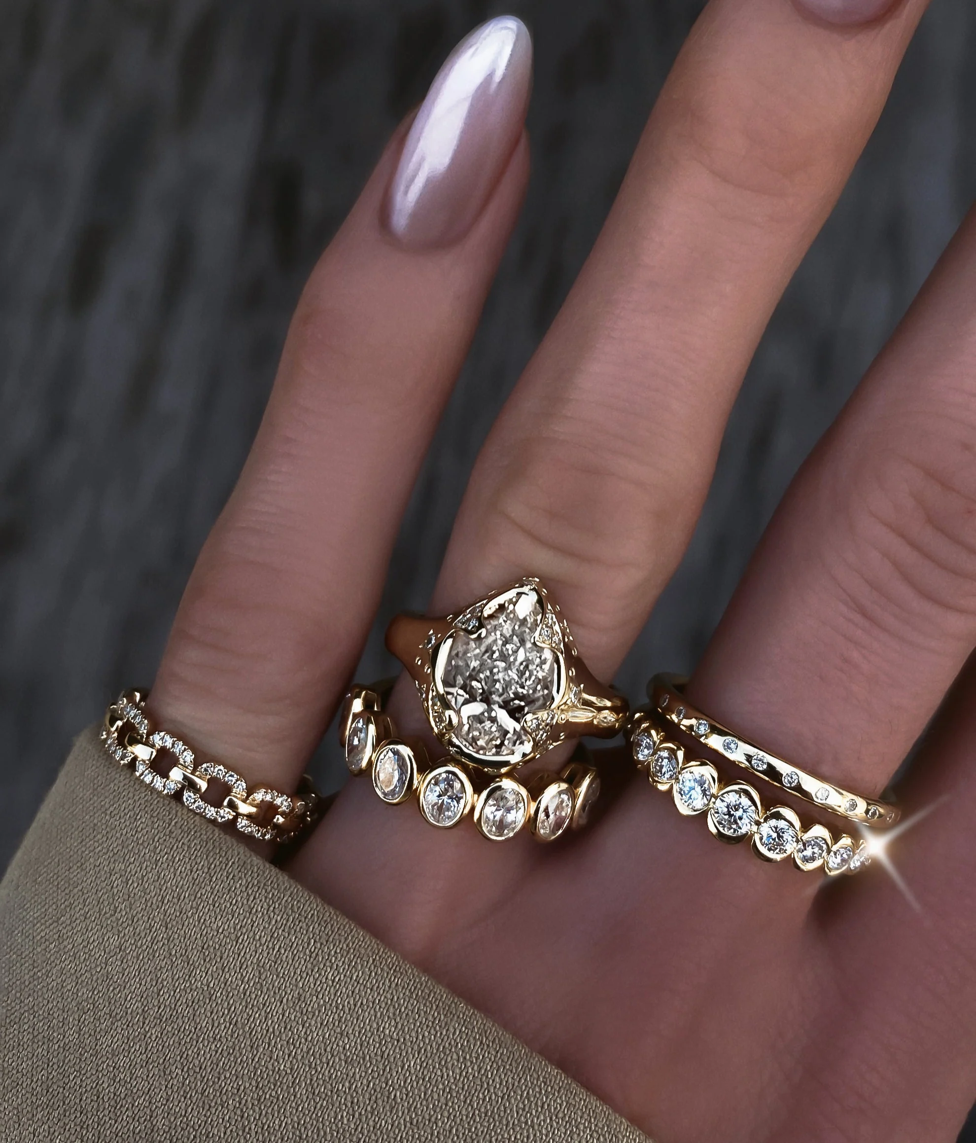 14kt gold and diamond claw ring - Image 4