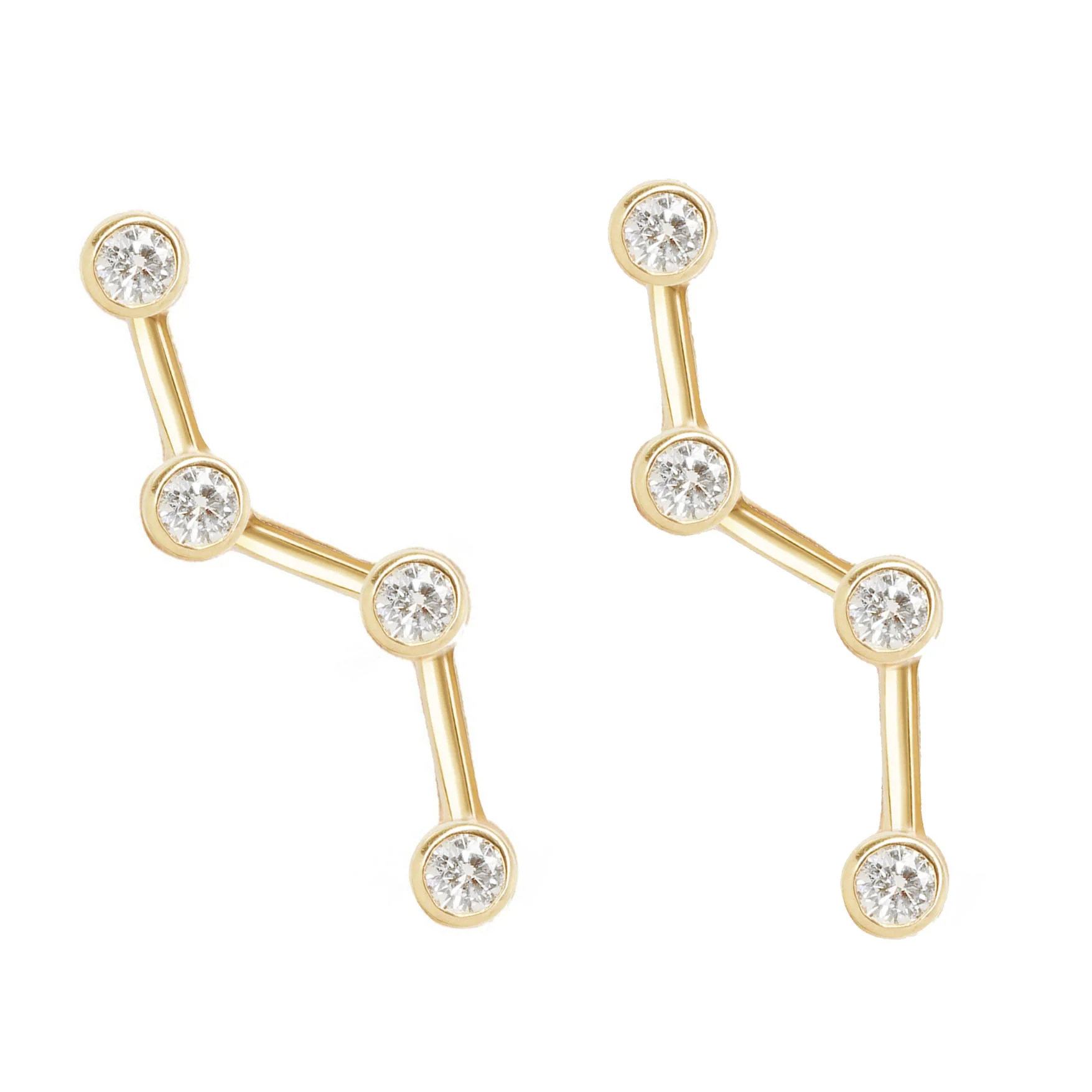 14kt gold and diamond constellation studs - Image 3