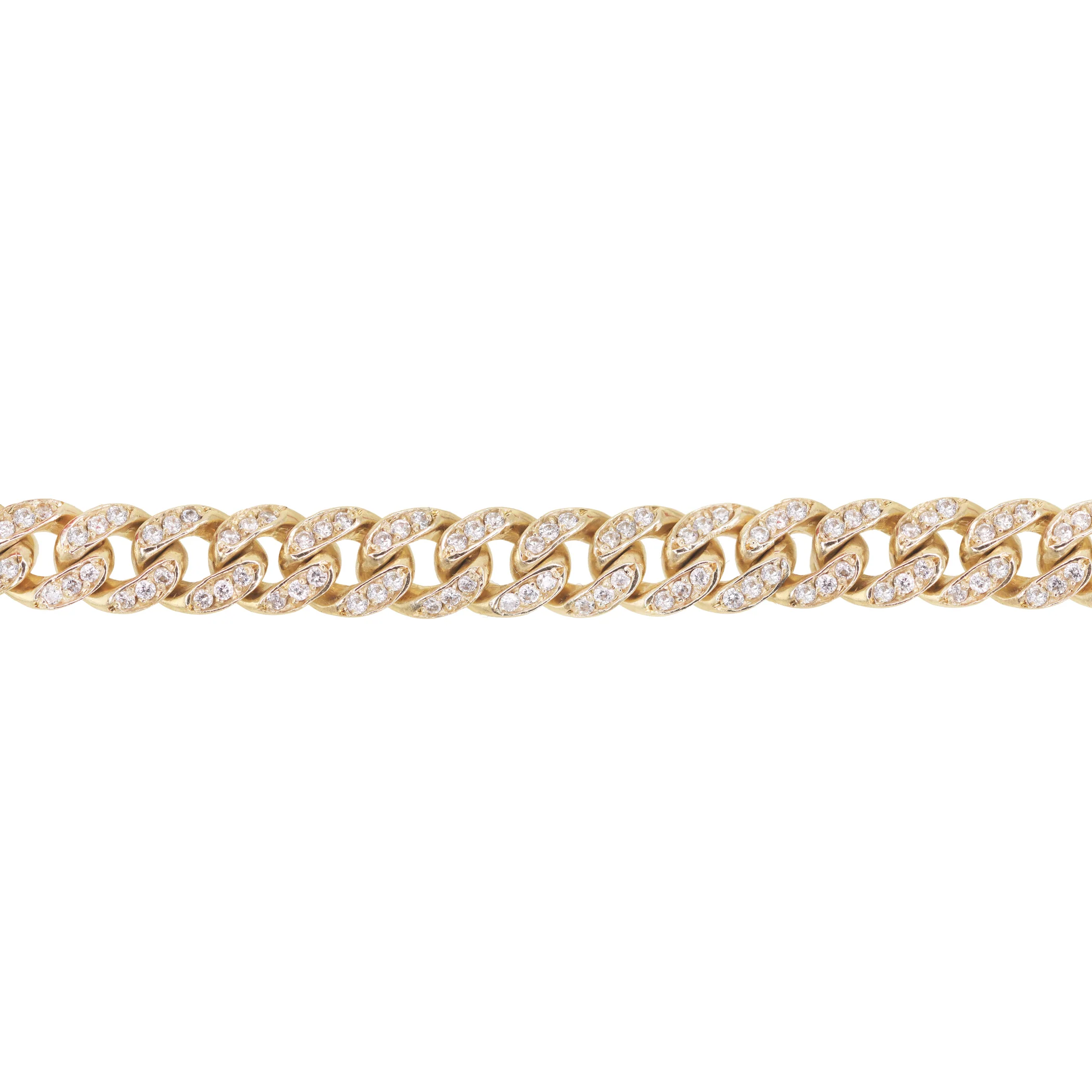 14kt gold and diamond cuban link bracelet - Image 3