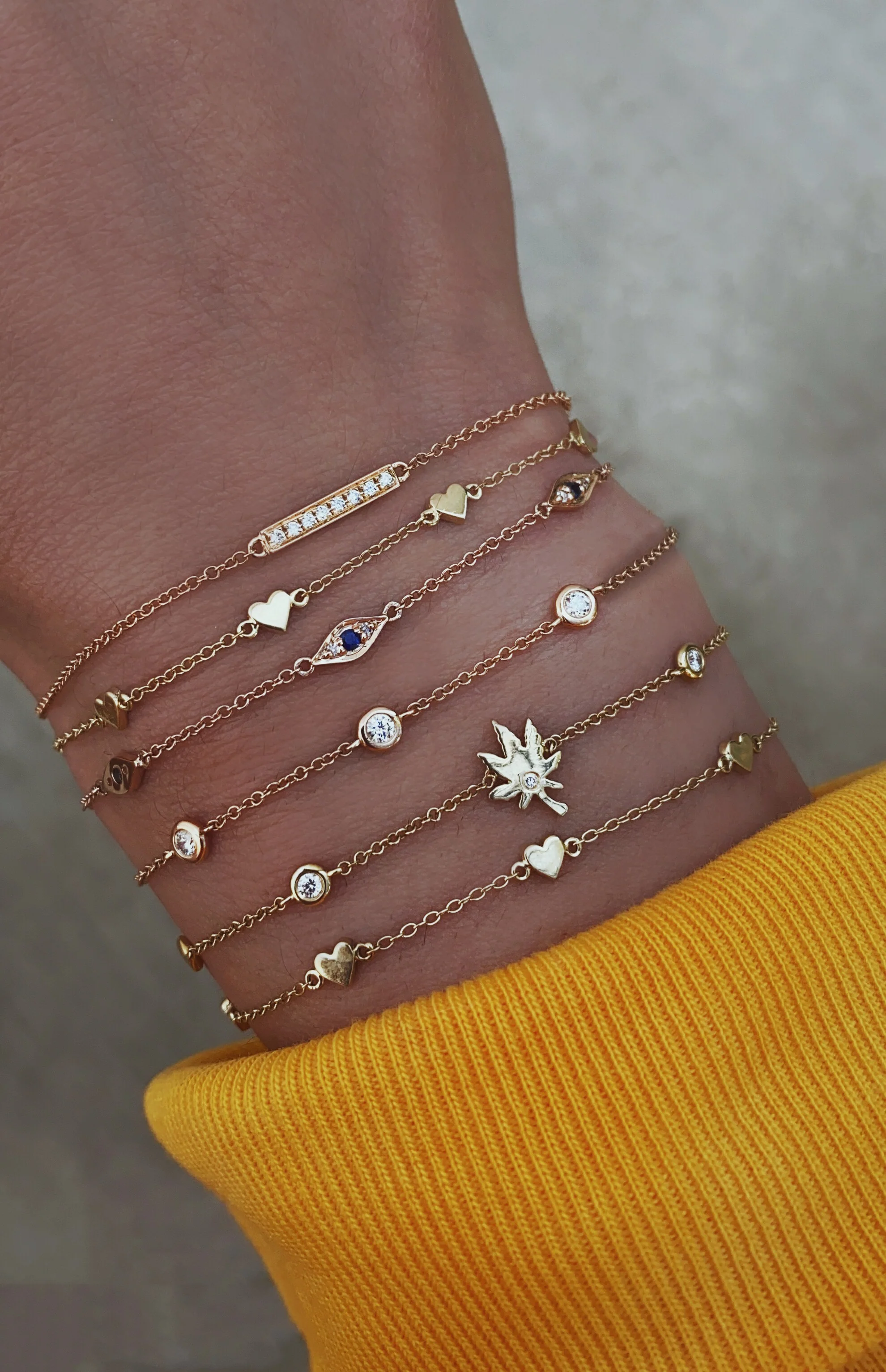 14kt gold and diamond evil eye bracelet - Image 3