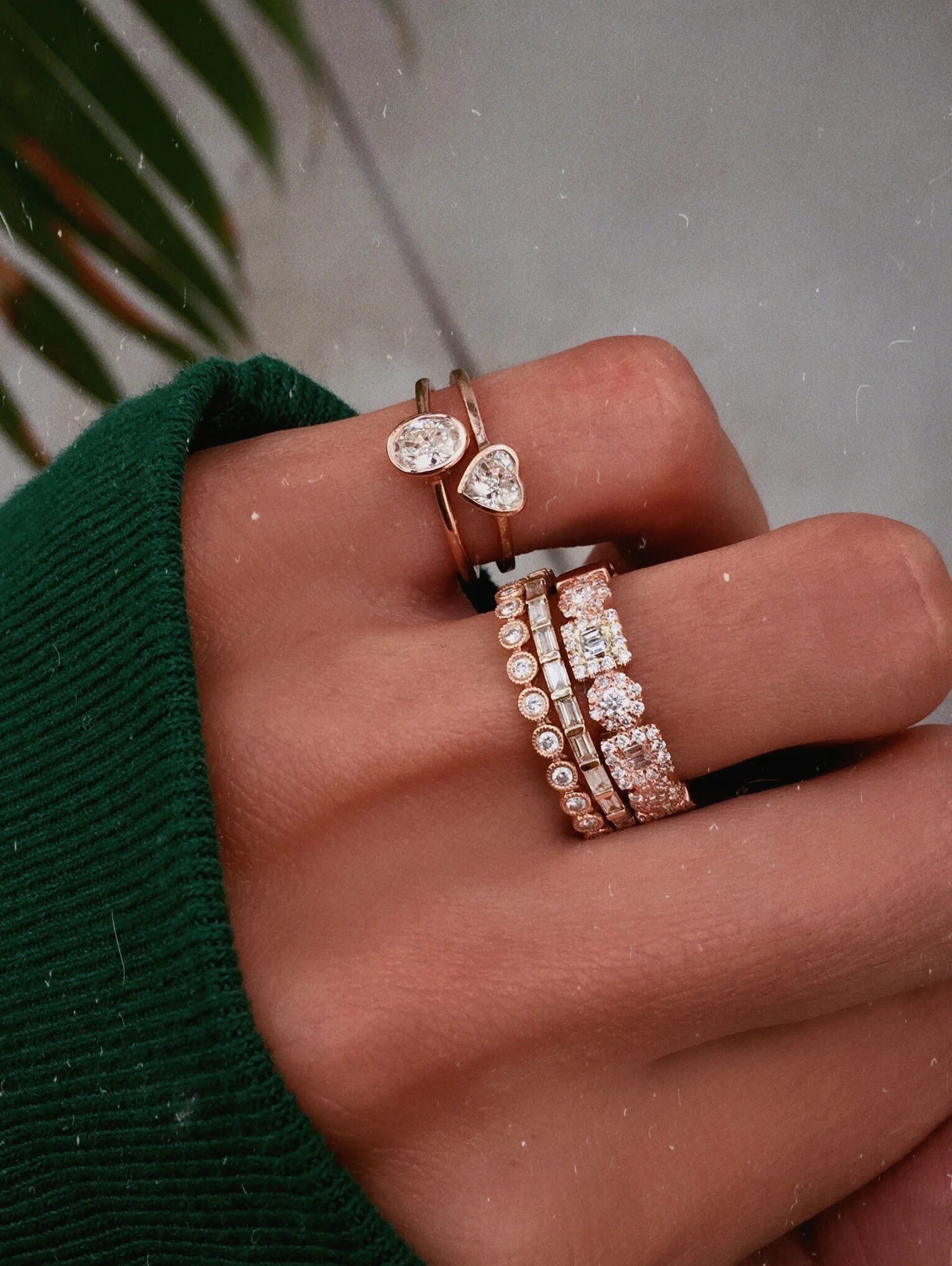 14kt gold and diamond geometric ring - Image 3