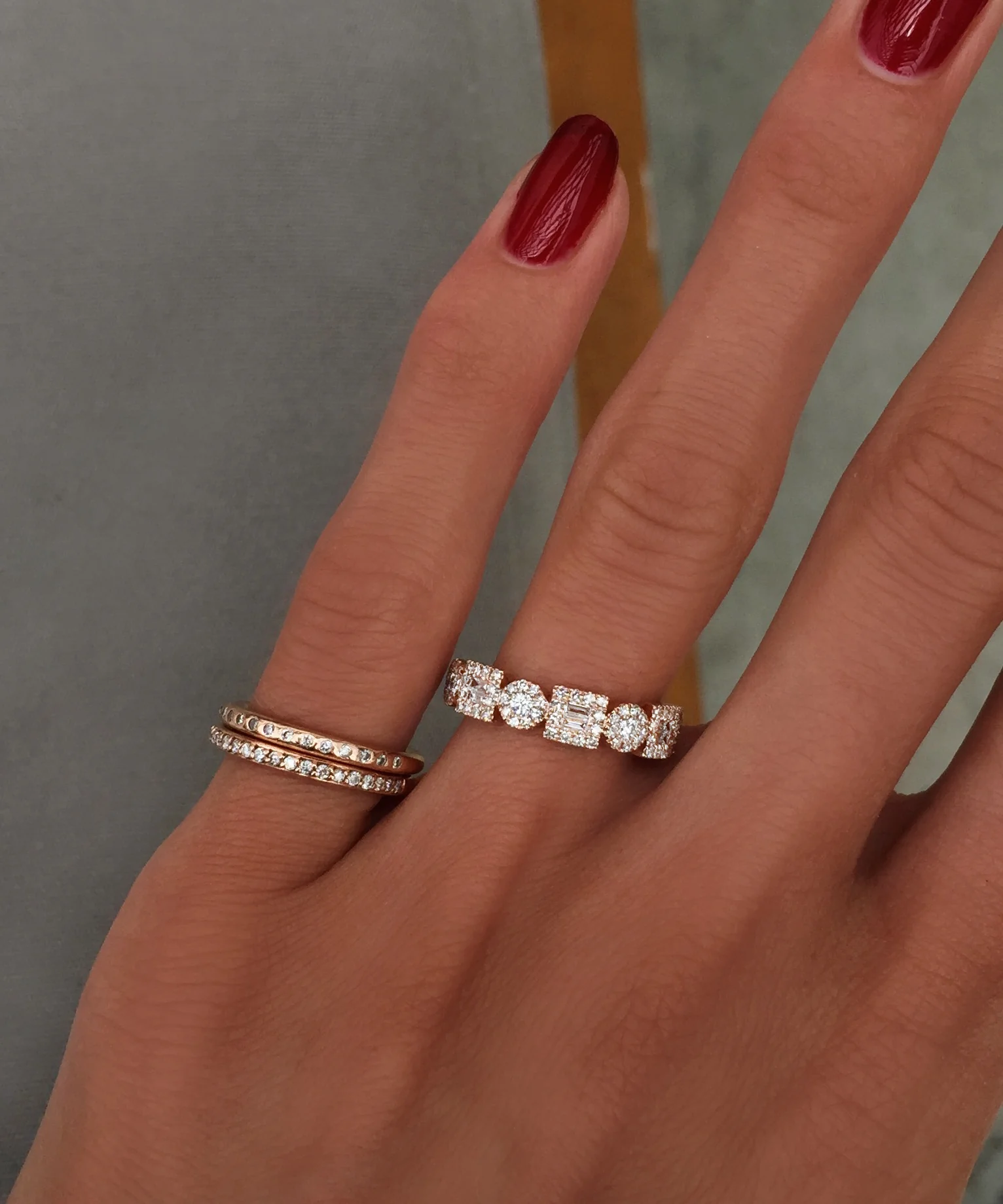 14kt gold and diamond geometric ring - Image 5