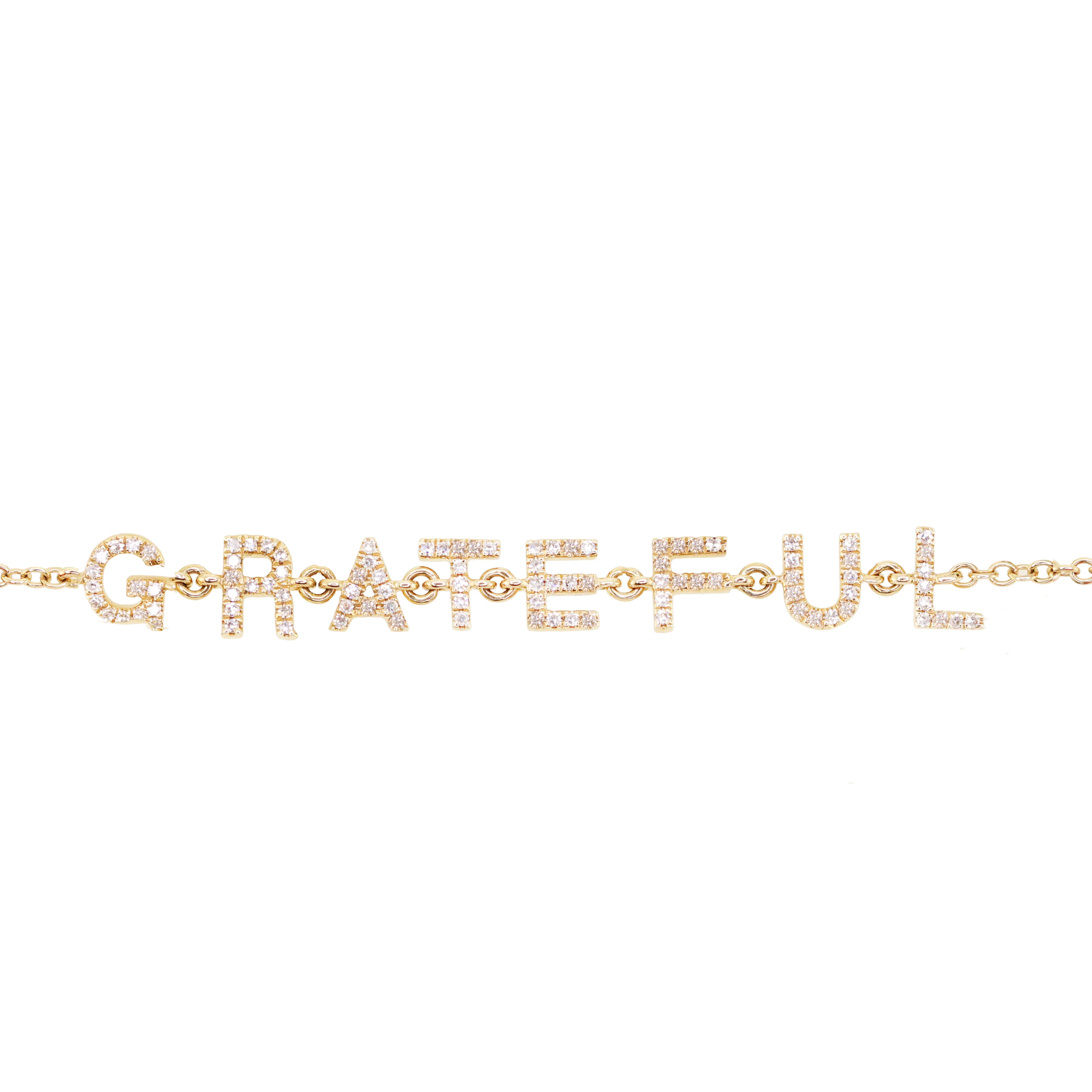 14kt gold and diamond grateful bracelet