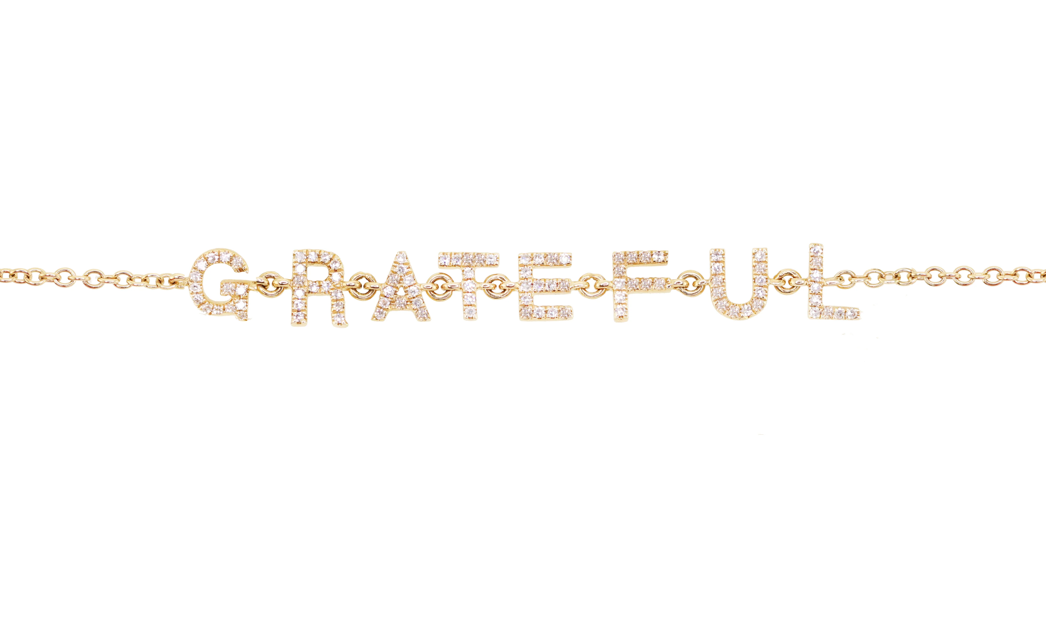 14kt gold and diamond grateful bracelet - Image 3