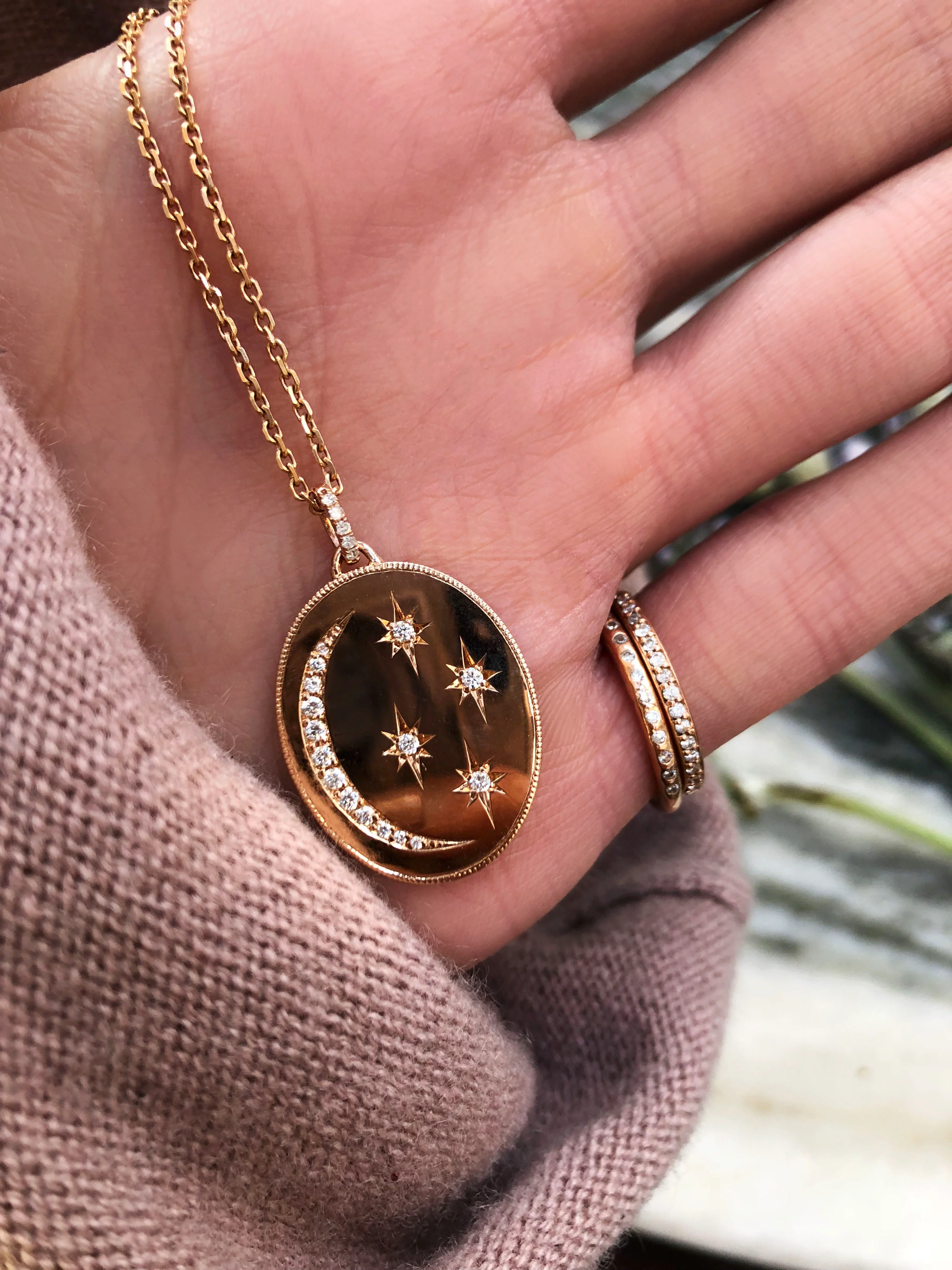 14kt gold and diamond la luna necklace - Image 3