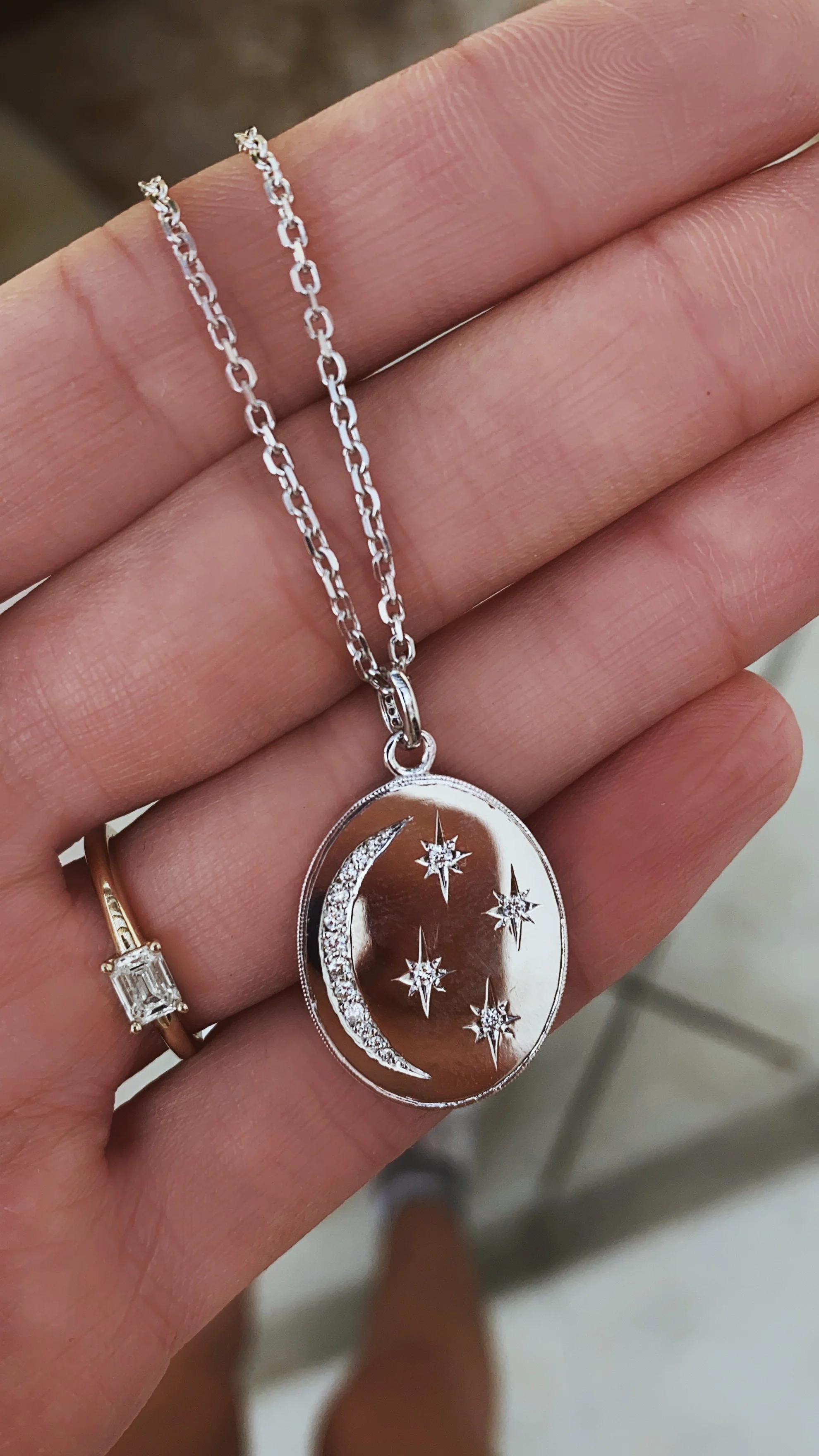14kt gold and diamond la luna necklace - Image 5