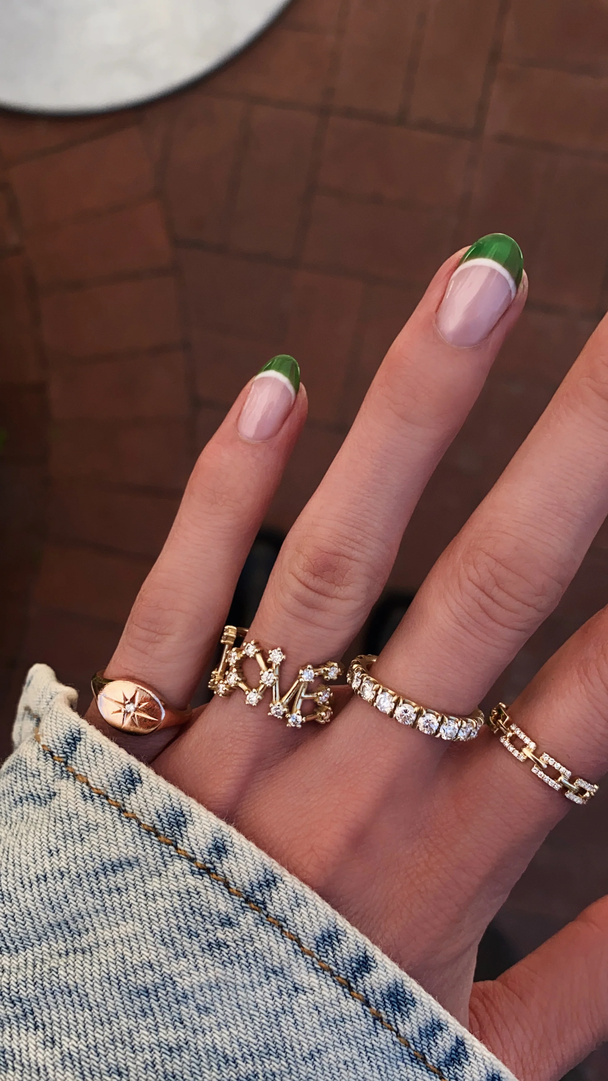 14kt gold and diamond love burst ring - Image 3