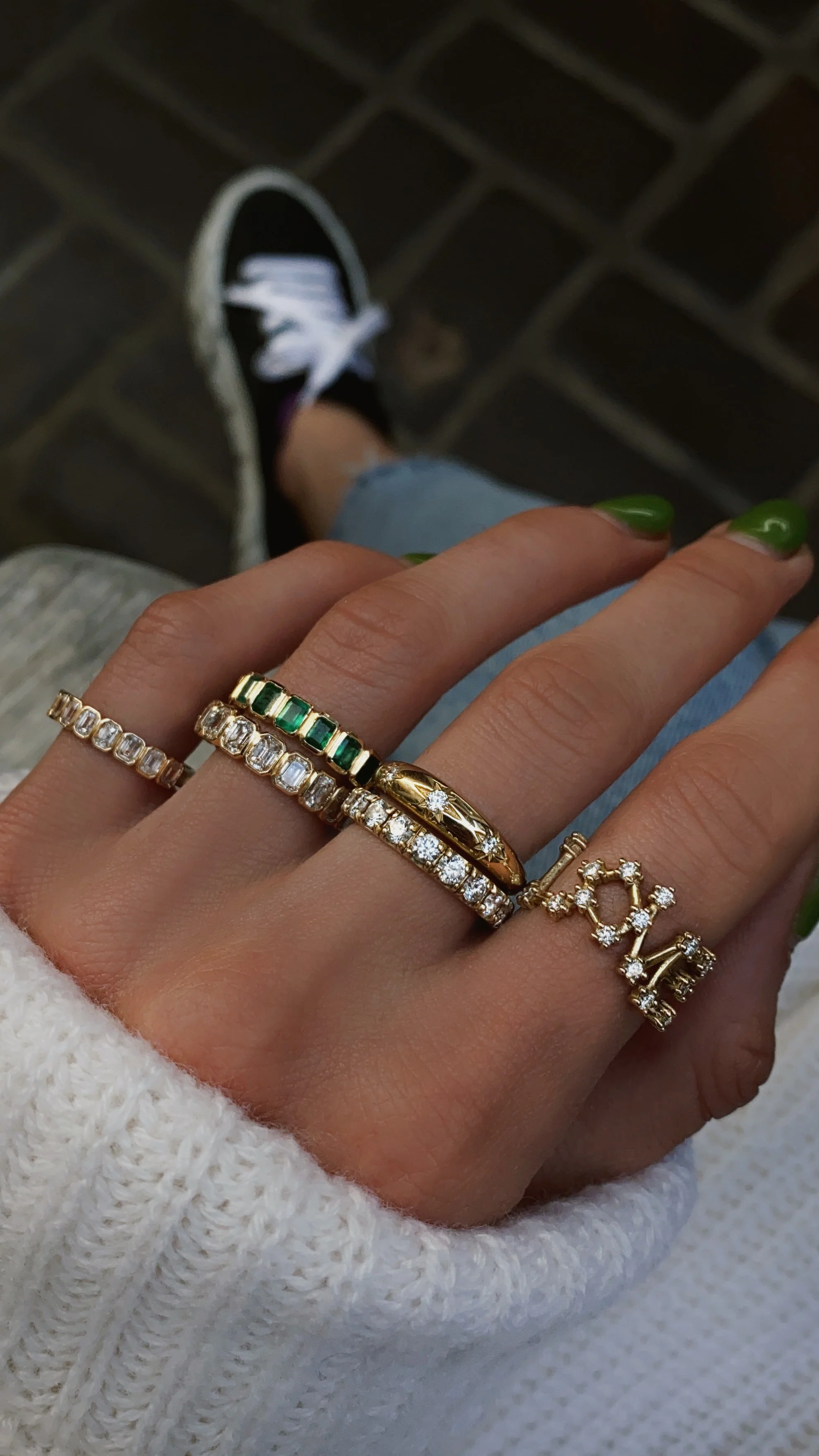 14kt gold and diamond love burst ring - Image 4