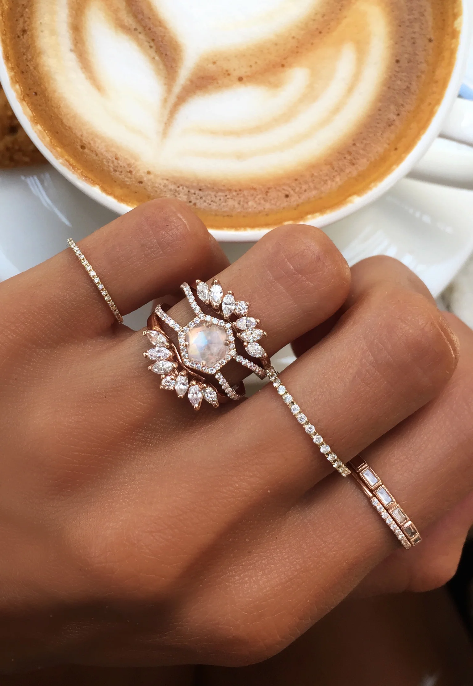 14kt gold marquise diamond ring guard - Image 7