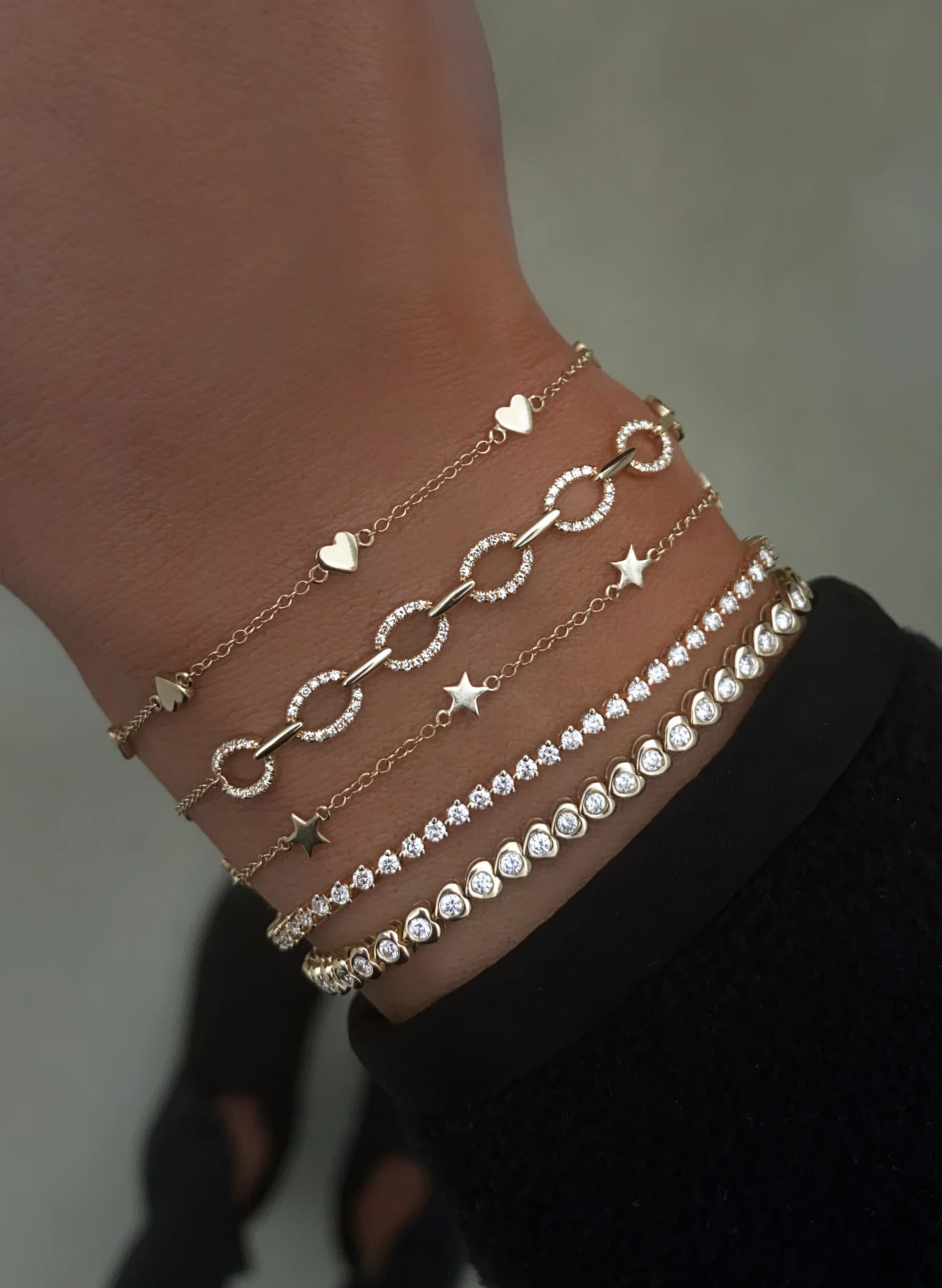 14kt gold and diamond mini prong tennis bracelet - Image 3