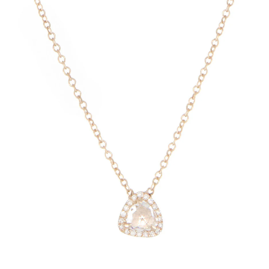 14kt gold and diamond mini topaz necklace