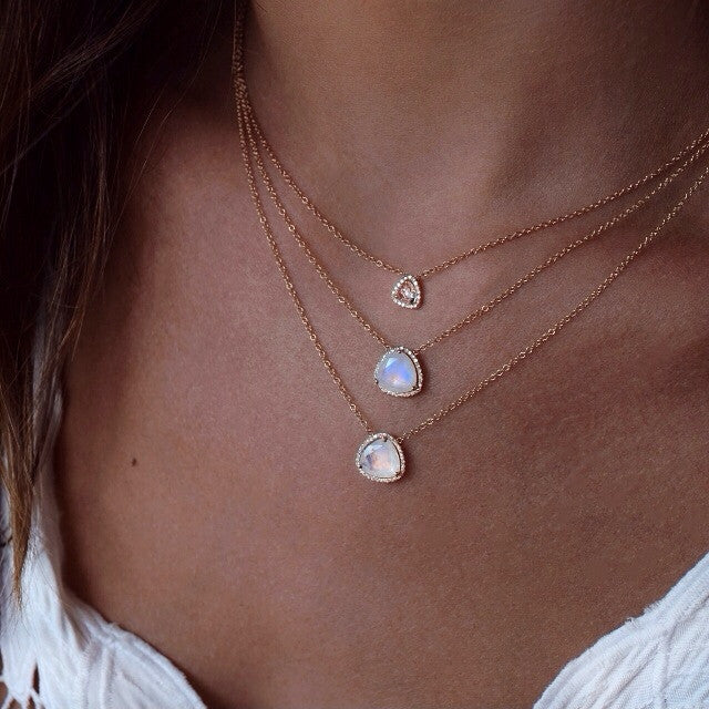 14kt gold and diamond mini topaz necklace - Image 4