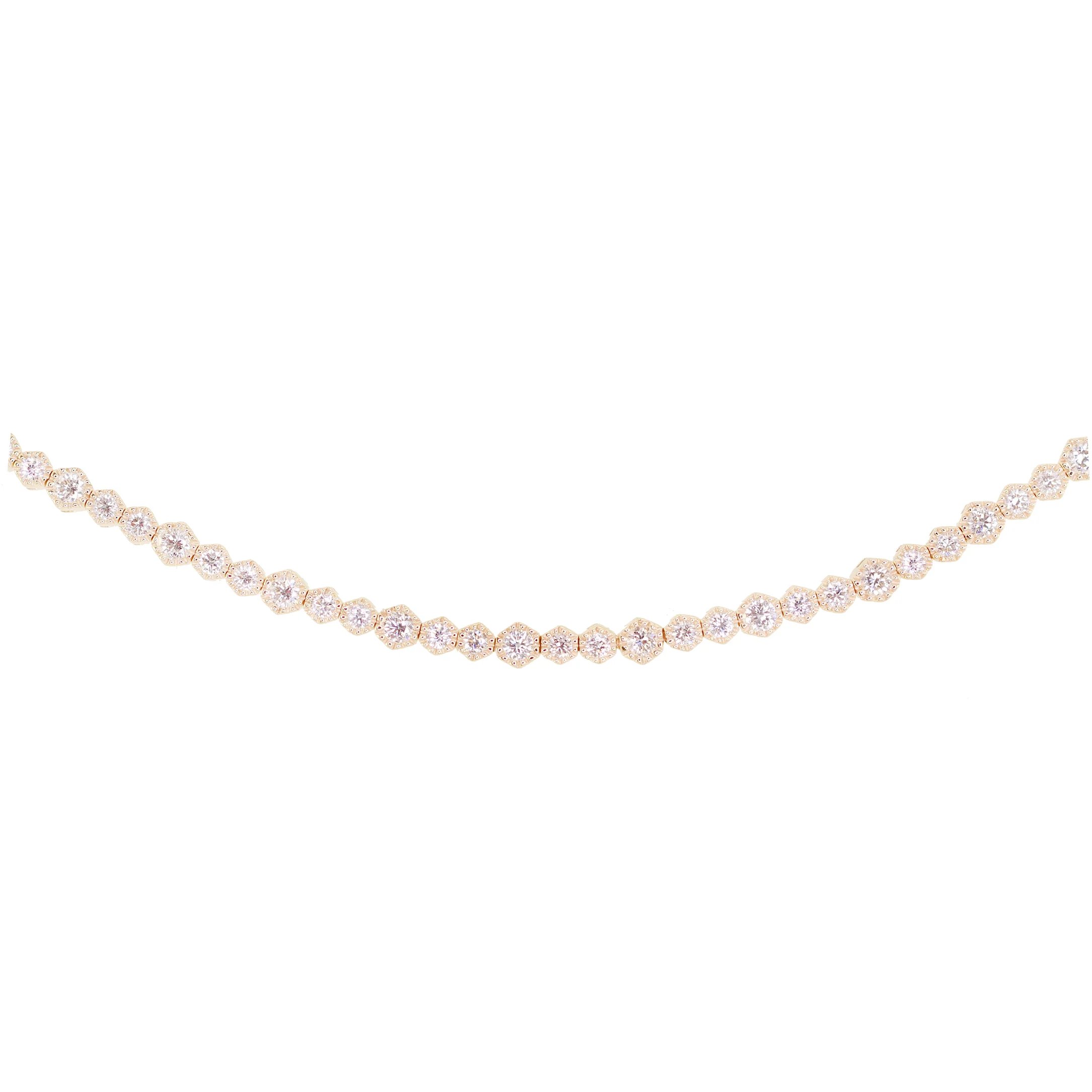 14kt gold and diamond poly bezel milgrain bracelet - Image 3