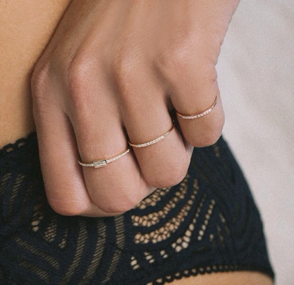 14kt gold quarter diamond ring - Image 5