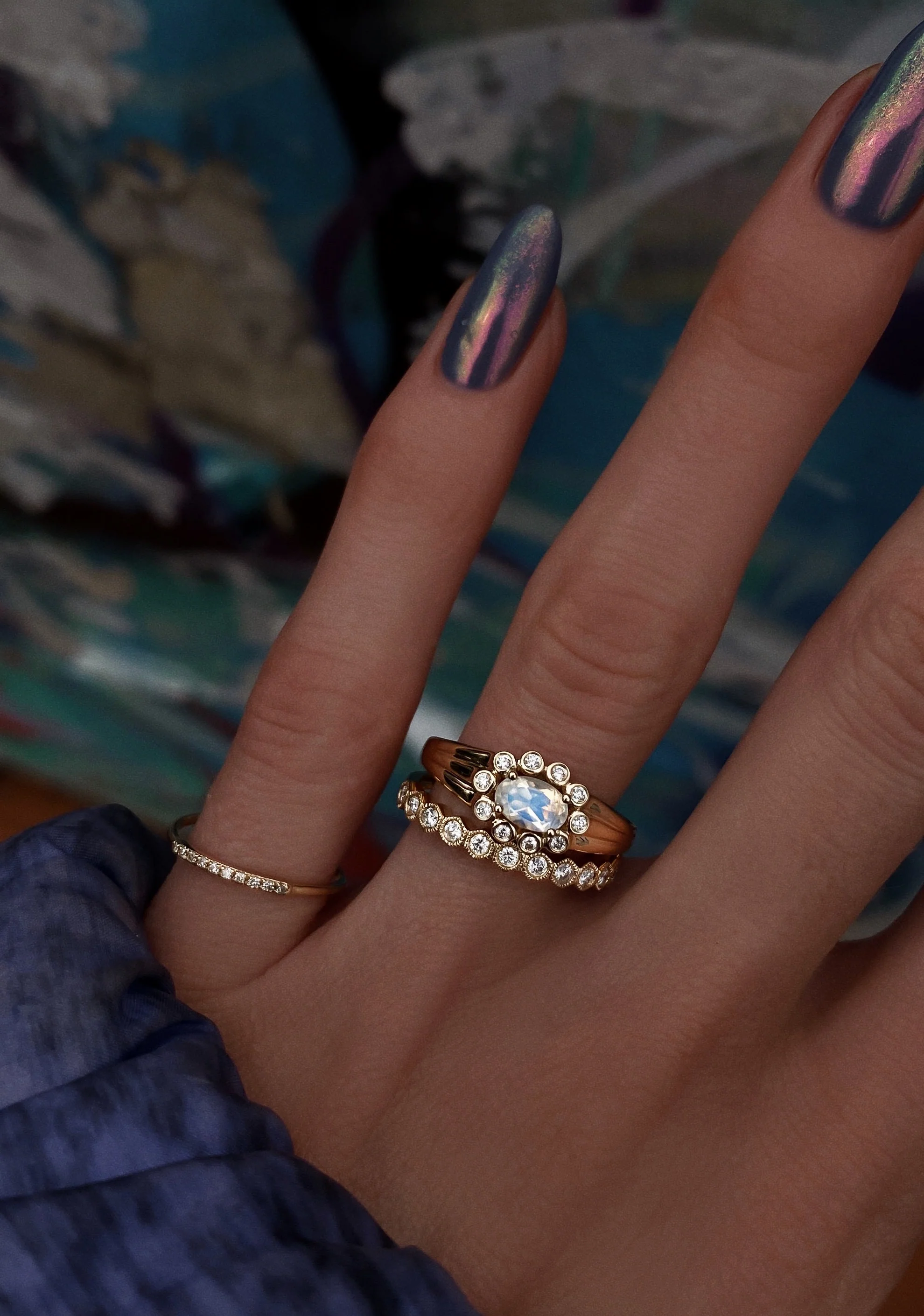 14kt gold quarter diamond ring - Image 6