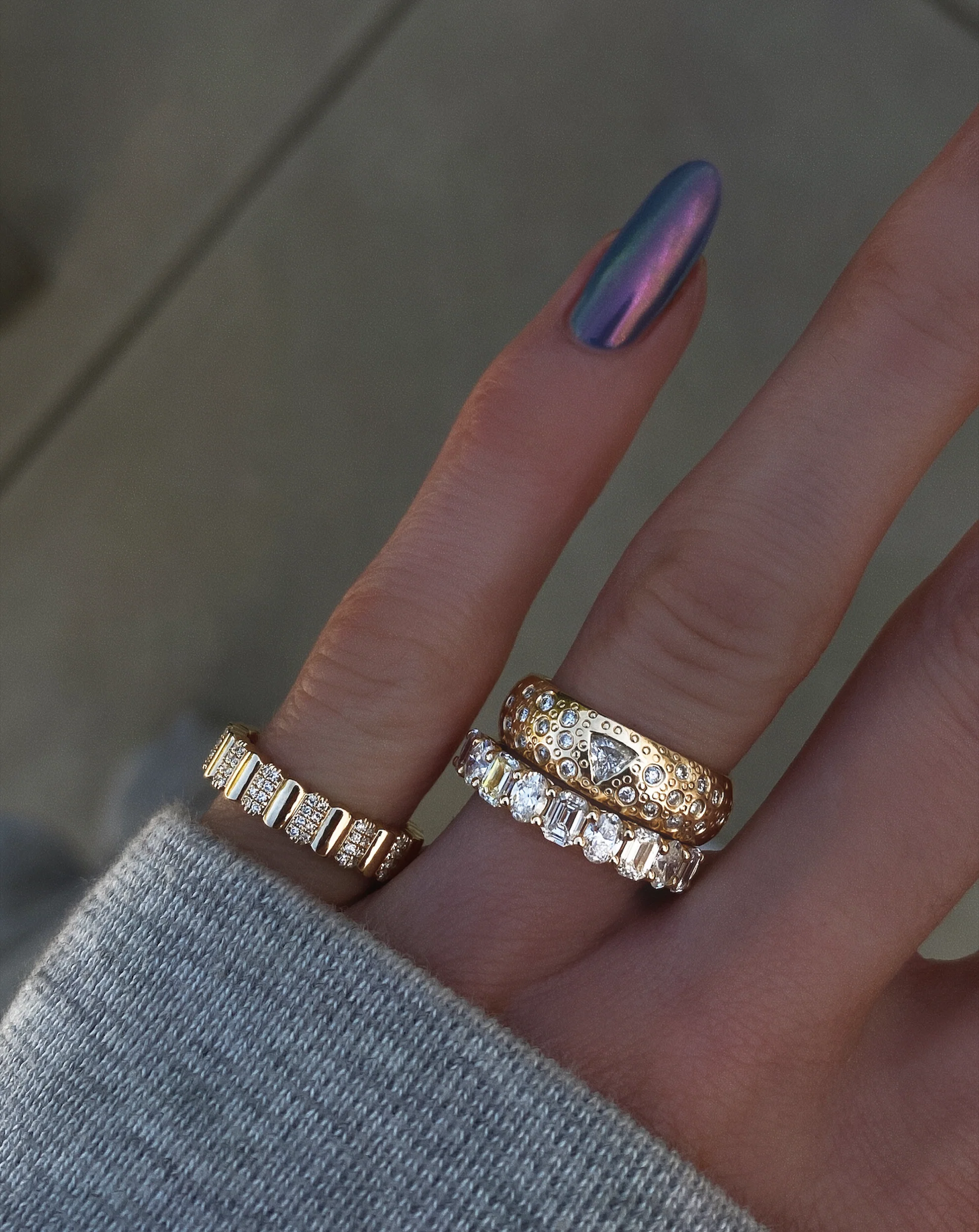 14kt gold and diamond Queen of Cosmos Constellation band - Image 5