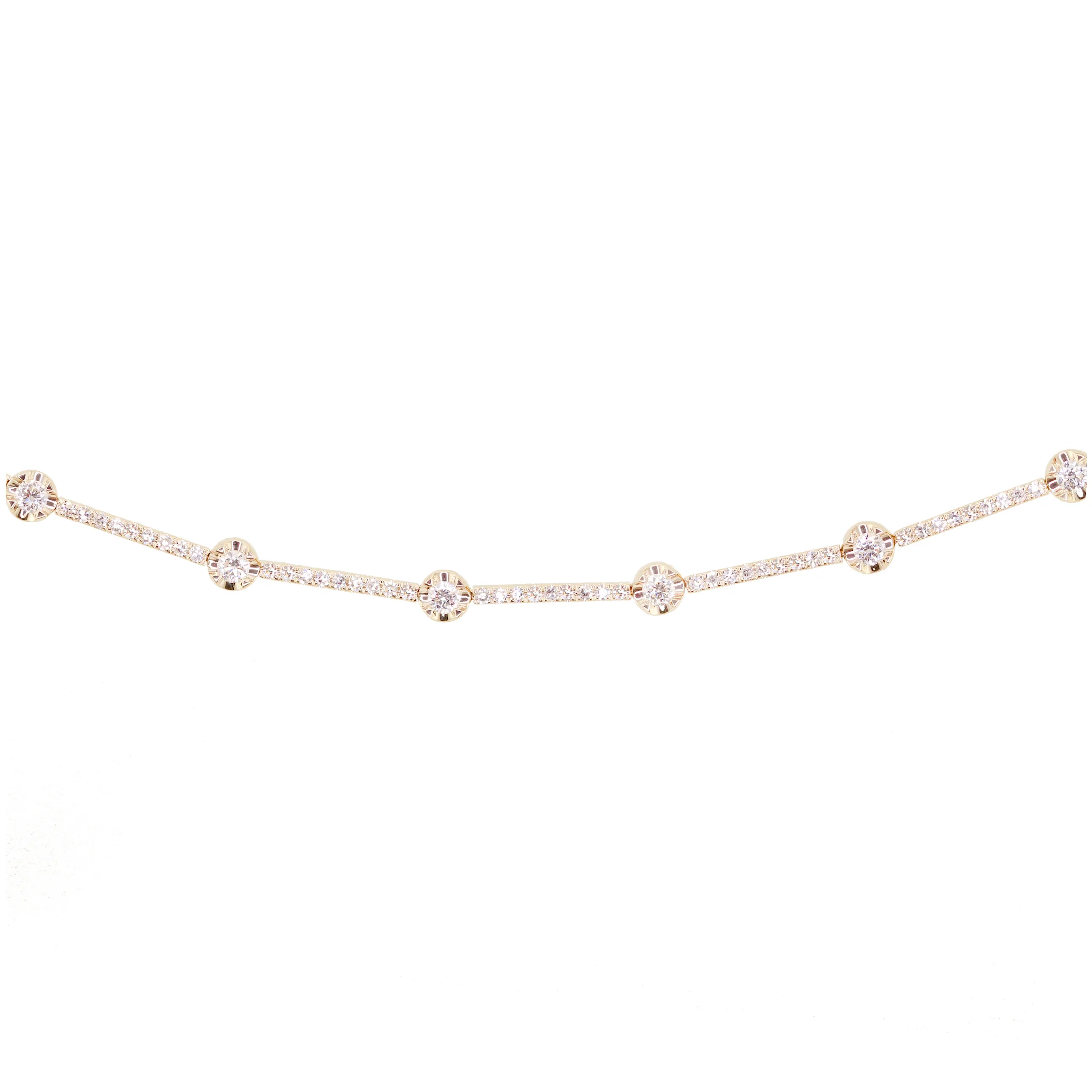 14kt gold and diamond round bezel section bracelet - Image 2