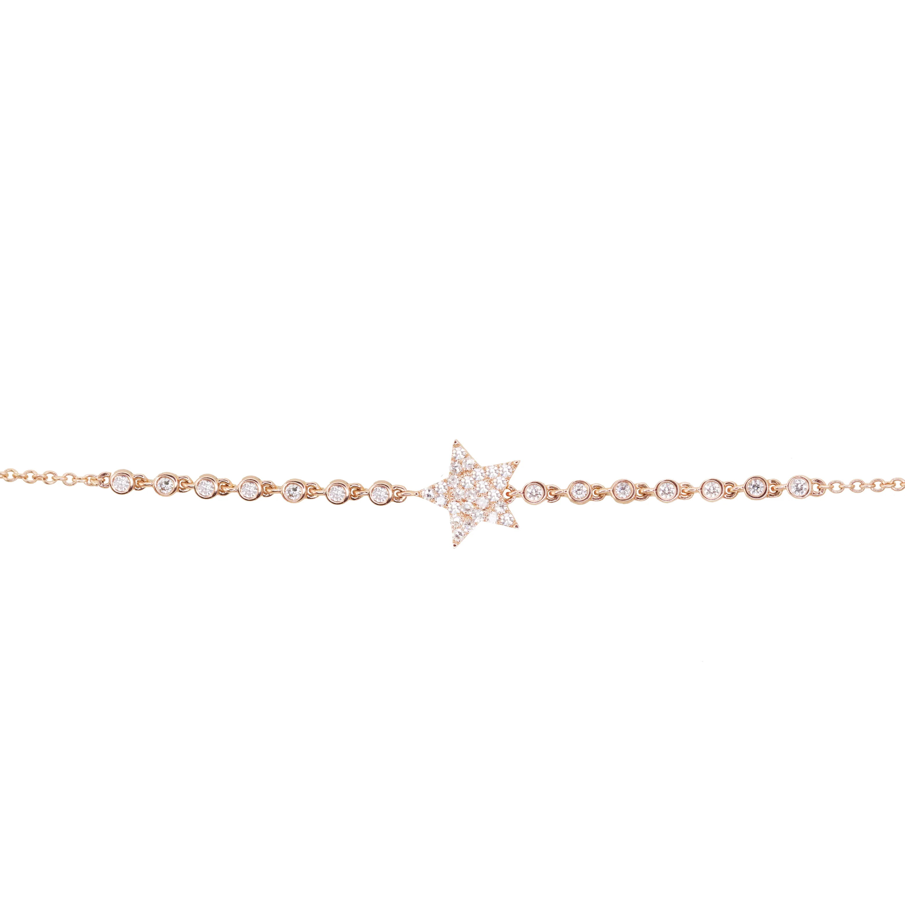 14kt gold and diamond star bezel bracelet - Image 3