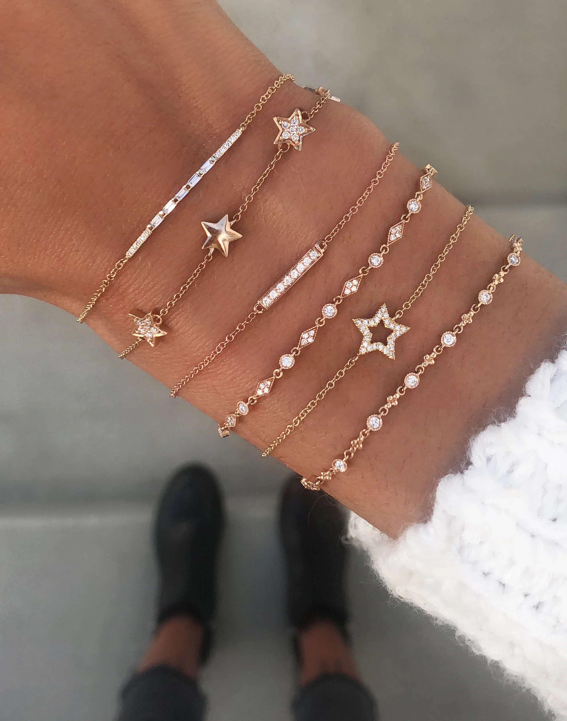 14kt gold and diamond star bracelet - Image 3