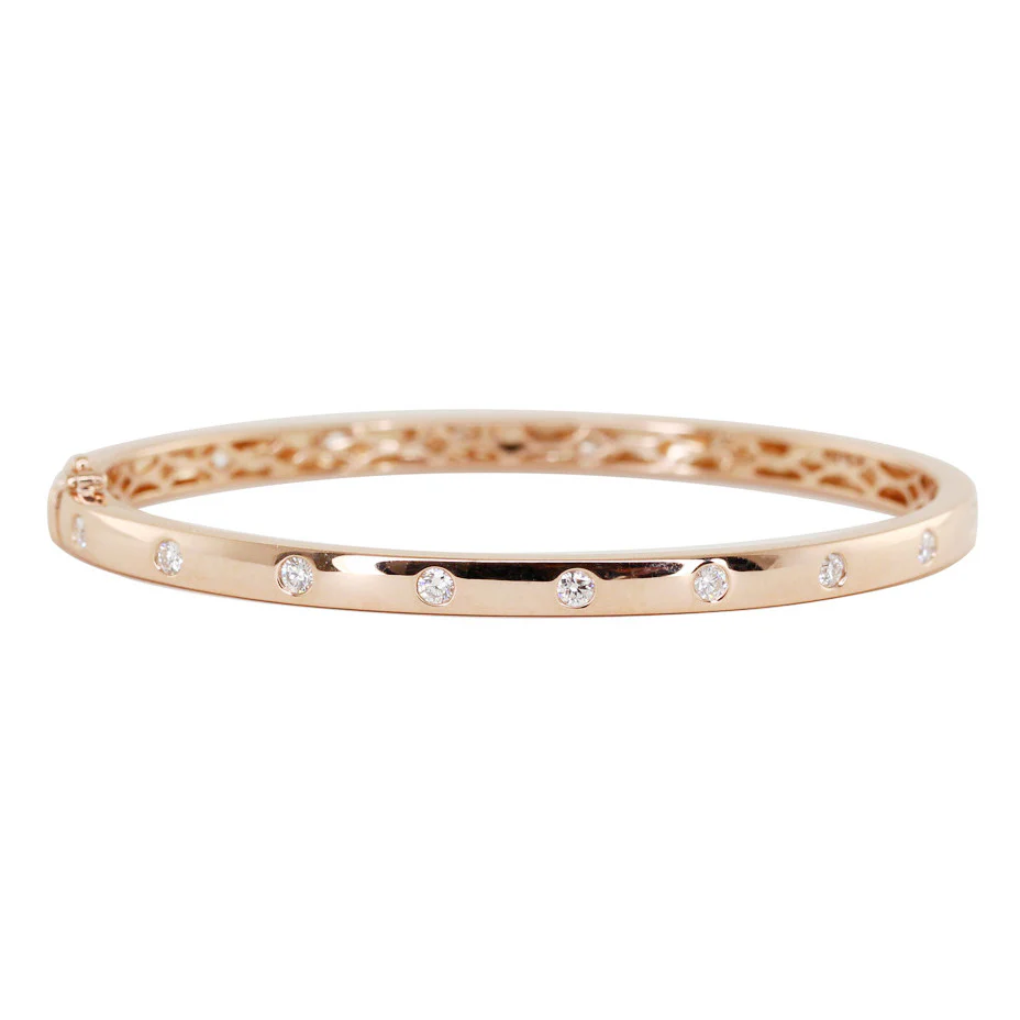 14kt gold and diamond stud bangle - Image 5
