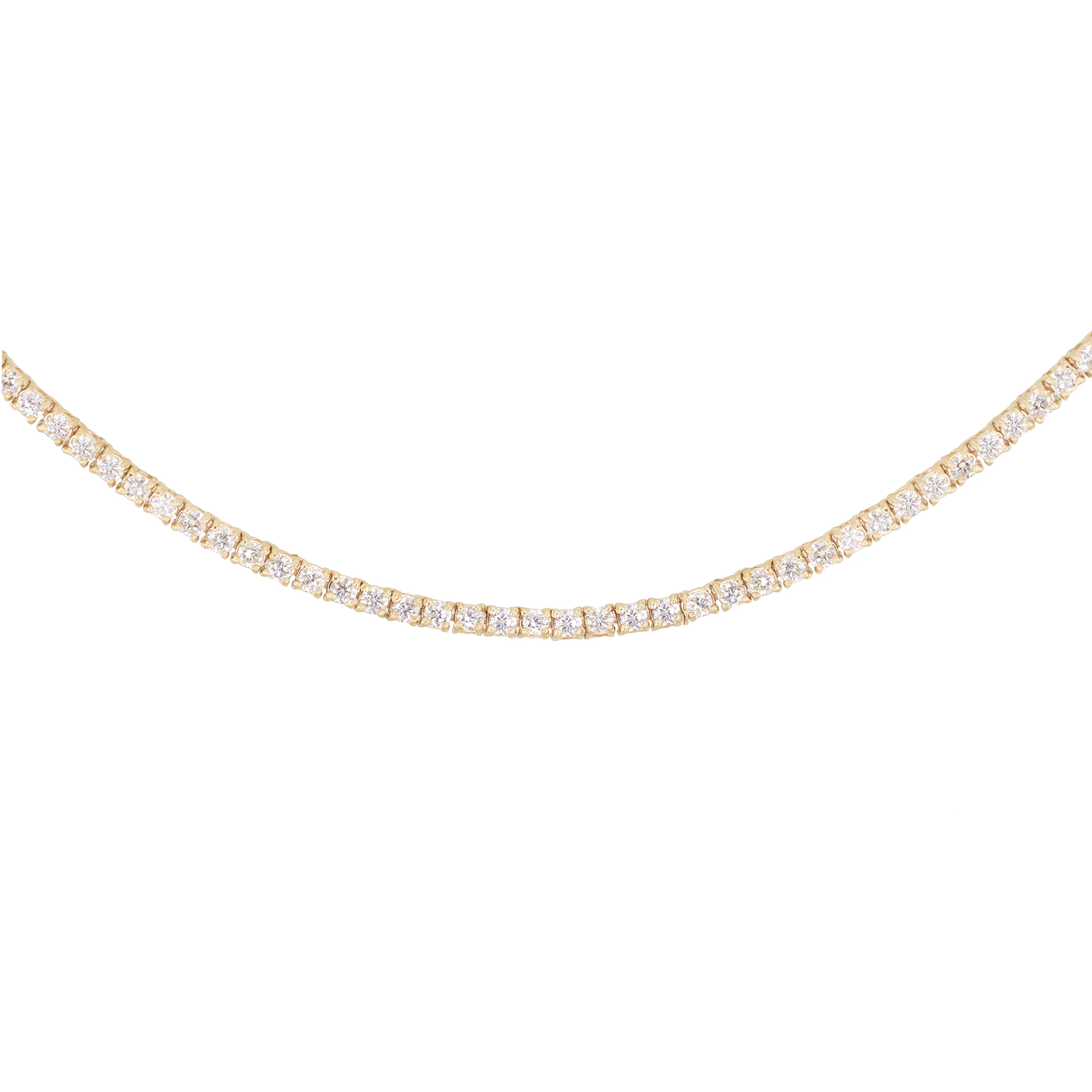 14kt gold and diamond classic four prong tennis necklace - Image 5