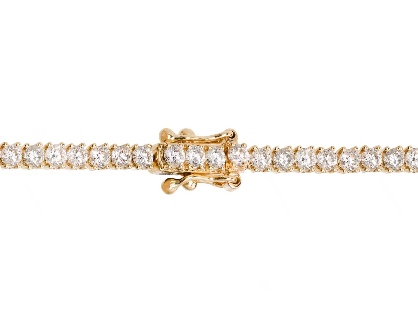 14kt gold and diamond classic four prong tennis necklace - Image 6
