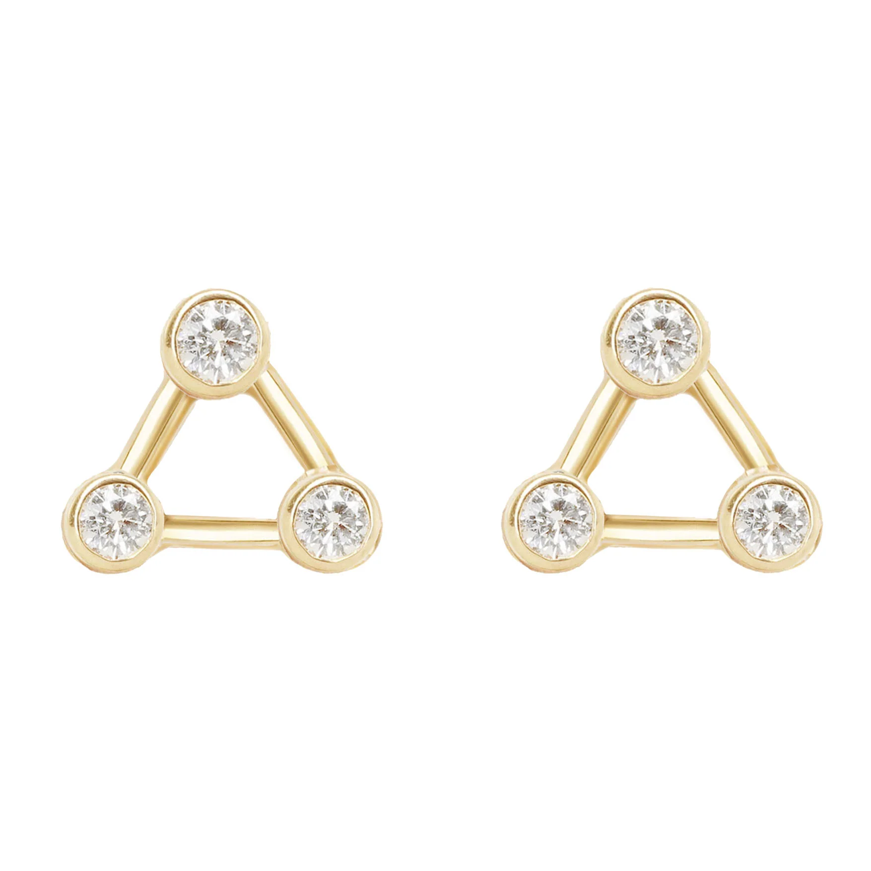 14kt gold and diamond trio constellation stud