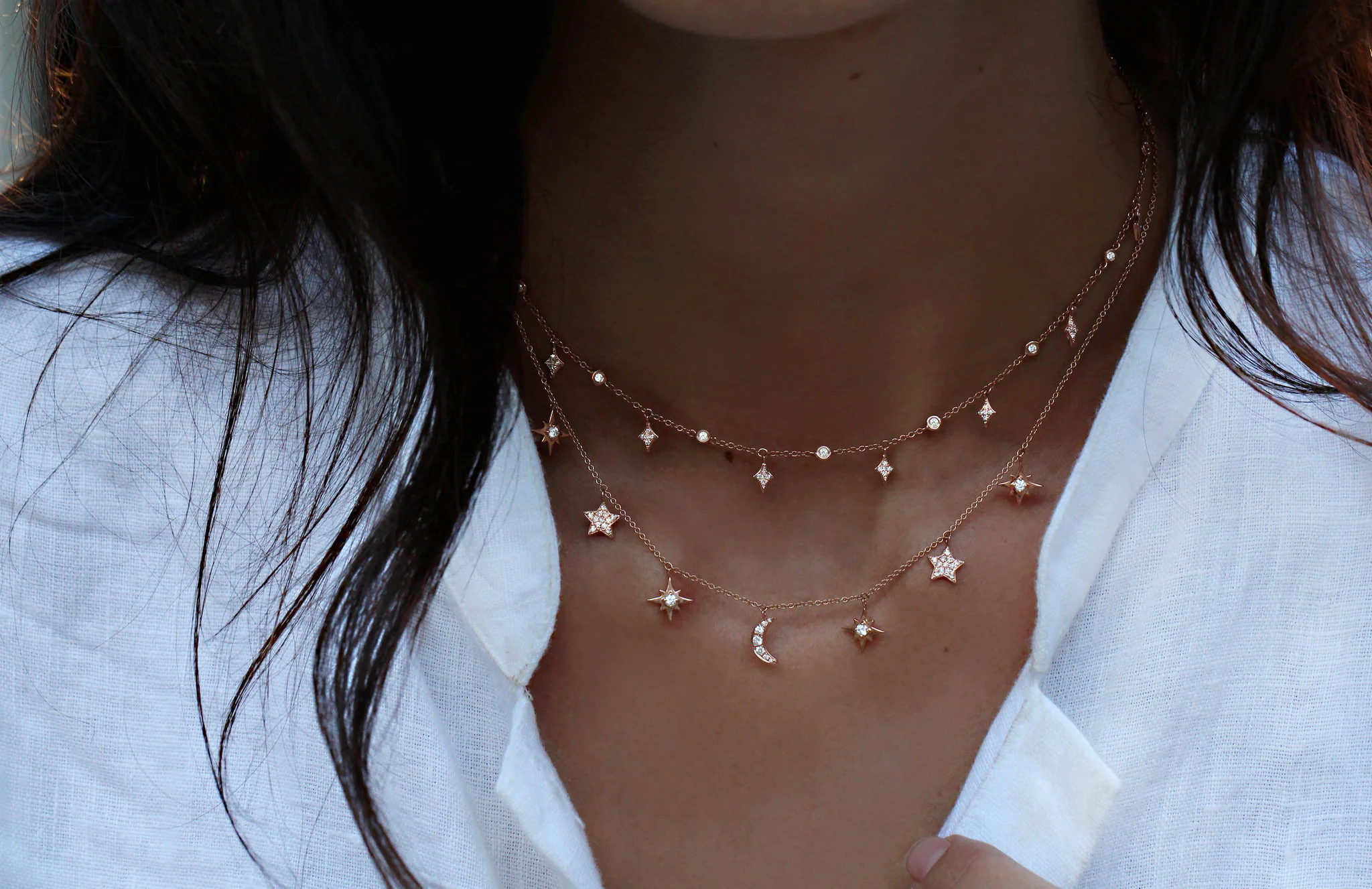 14kt gold and diamond twilight choker necklace - Image 4