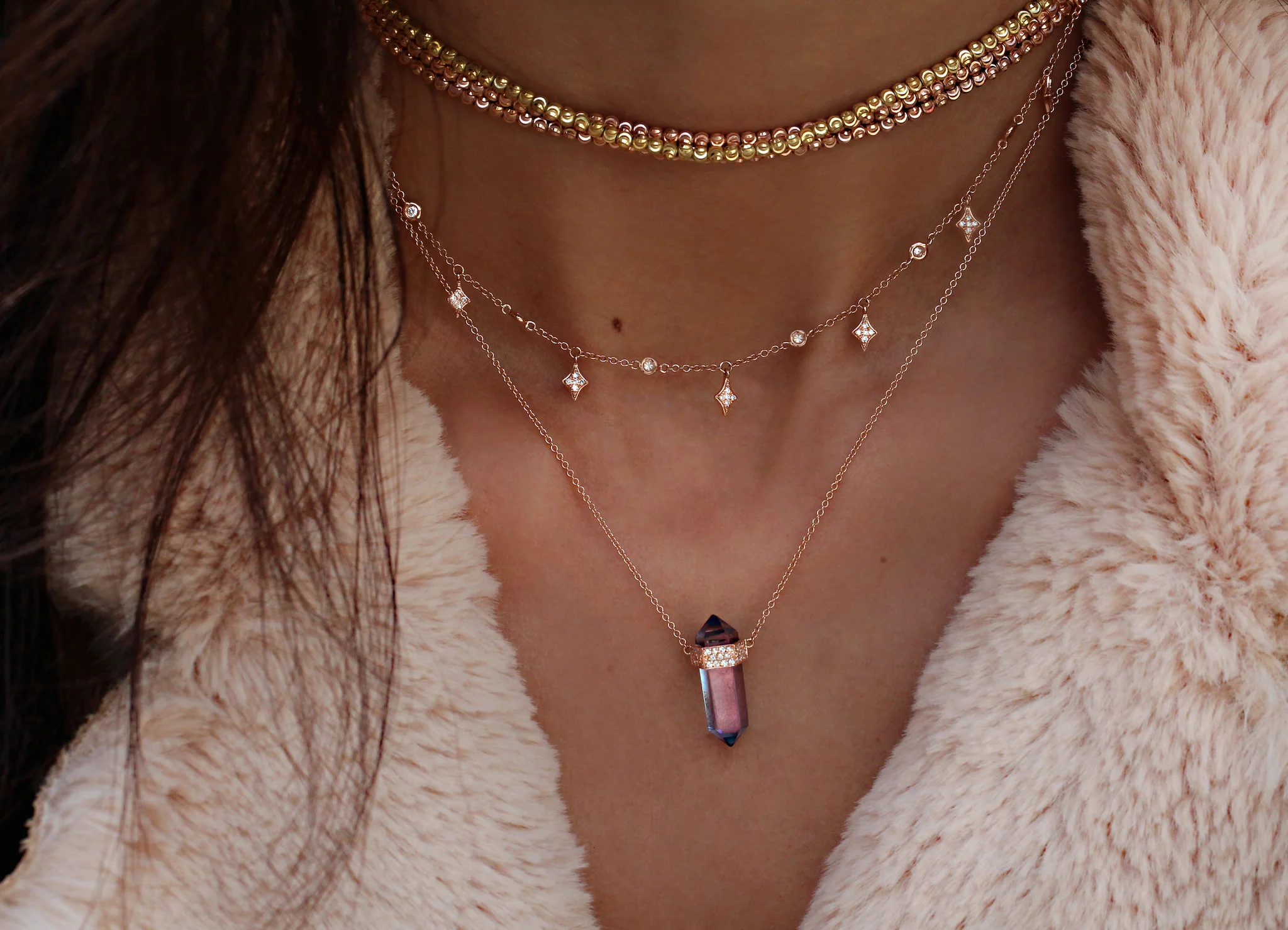14kt gold and diamond twilight choker necklace - Image 5