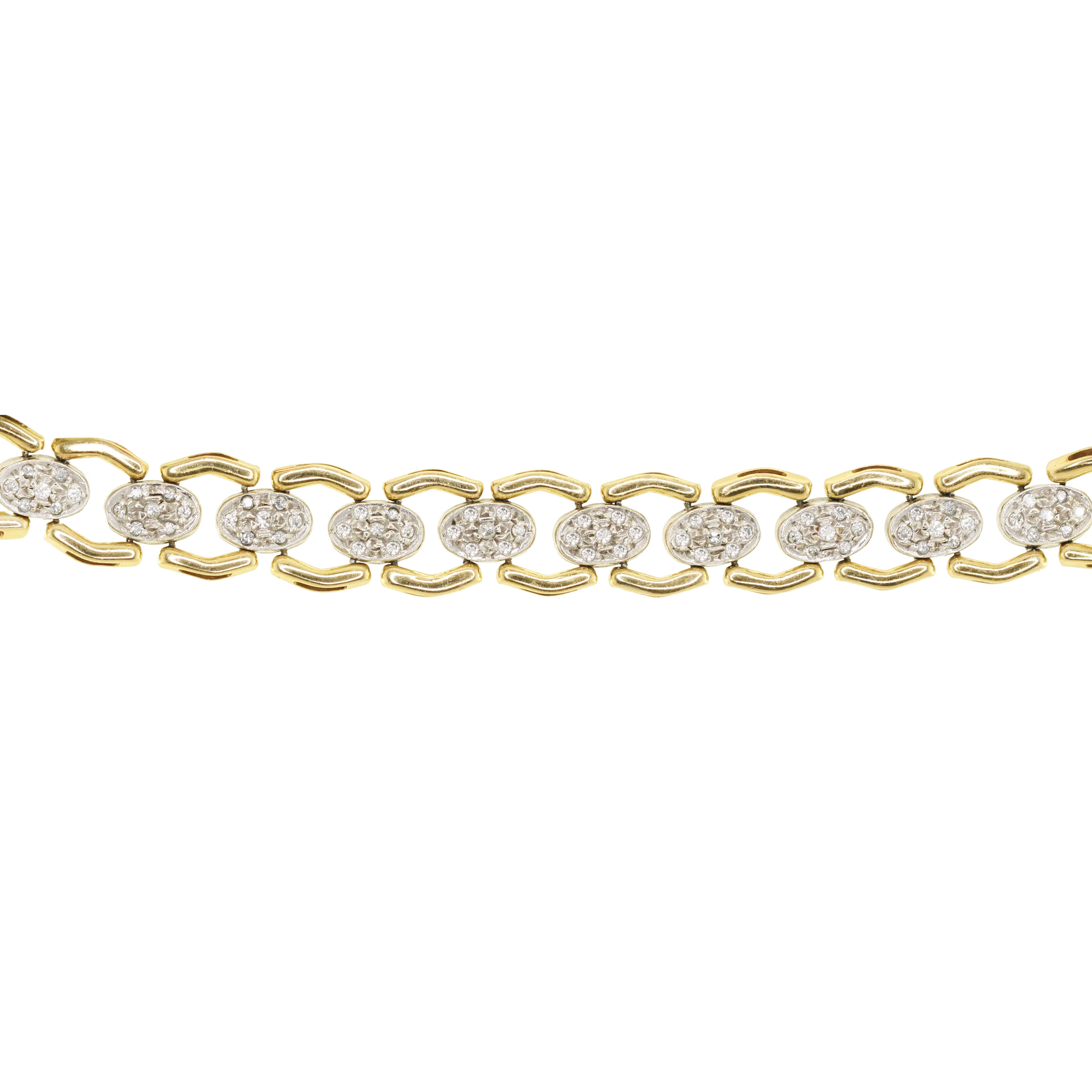 14kt gold and diamond vintage chain link bracelet - Image 3