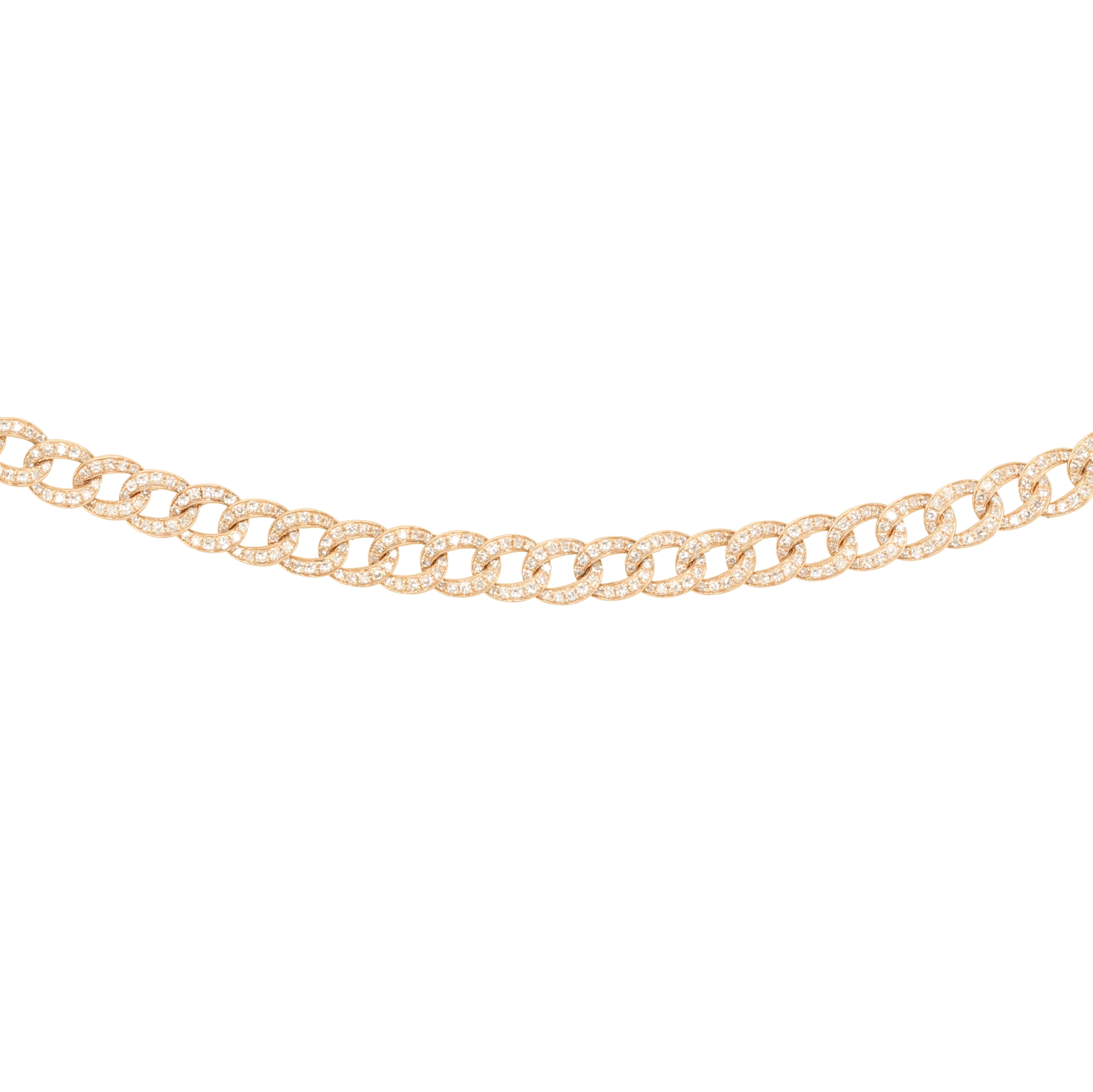 14kt gold and diamond baby chain link bracelet - Image 3