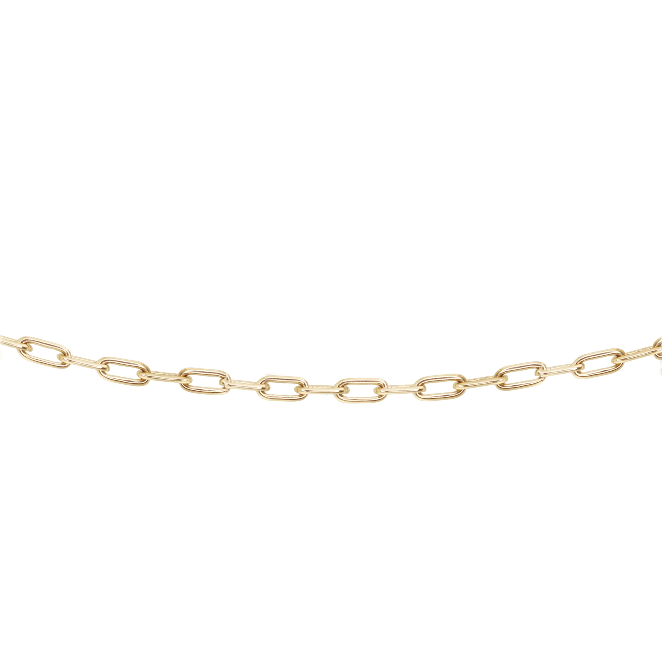 14kt gold baby paperclip chain bracelet