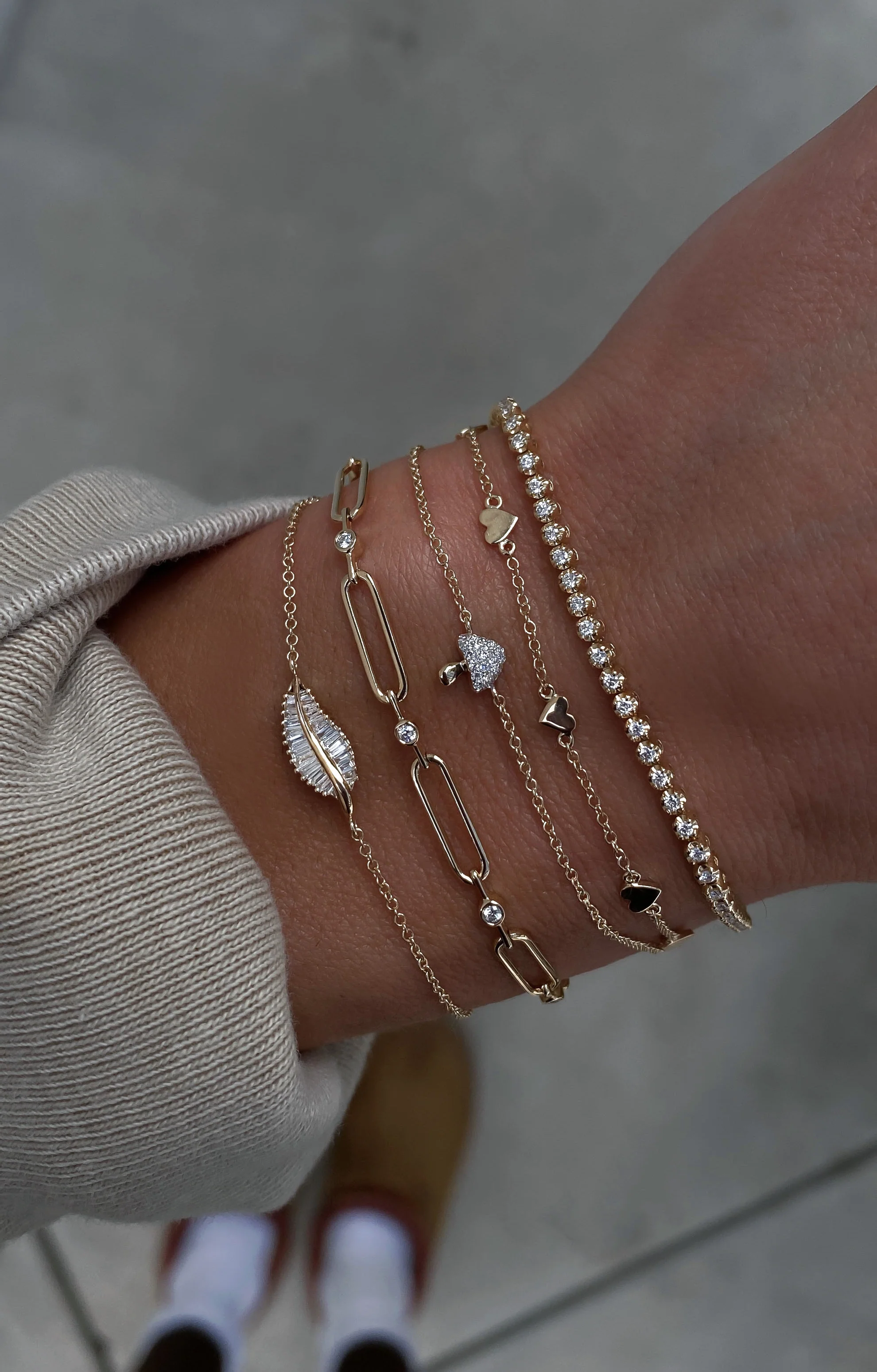 14kt gold diamond baby poppy tennis bracelet - Image 3