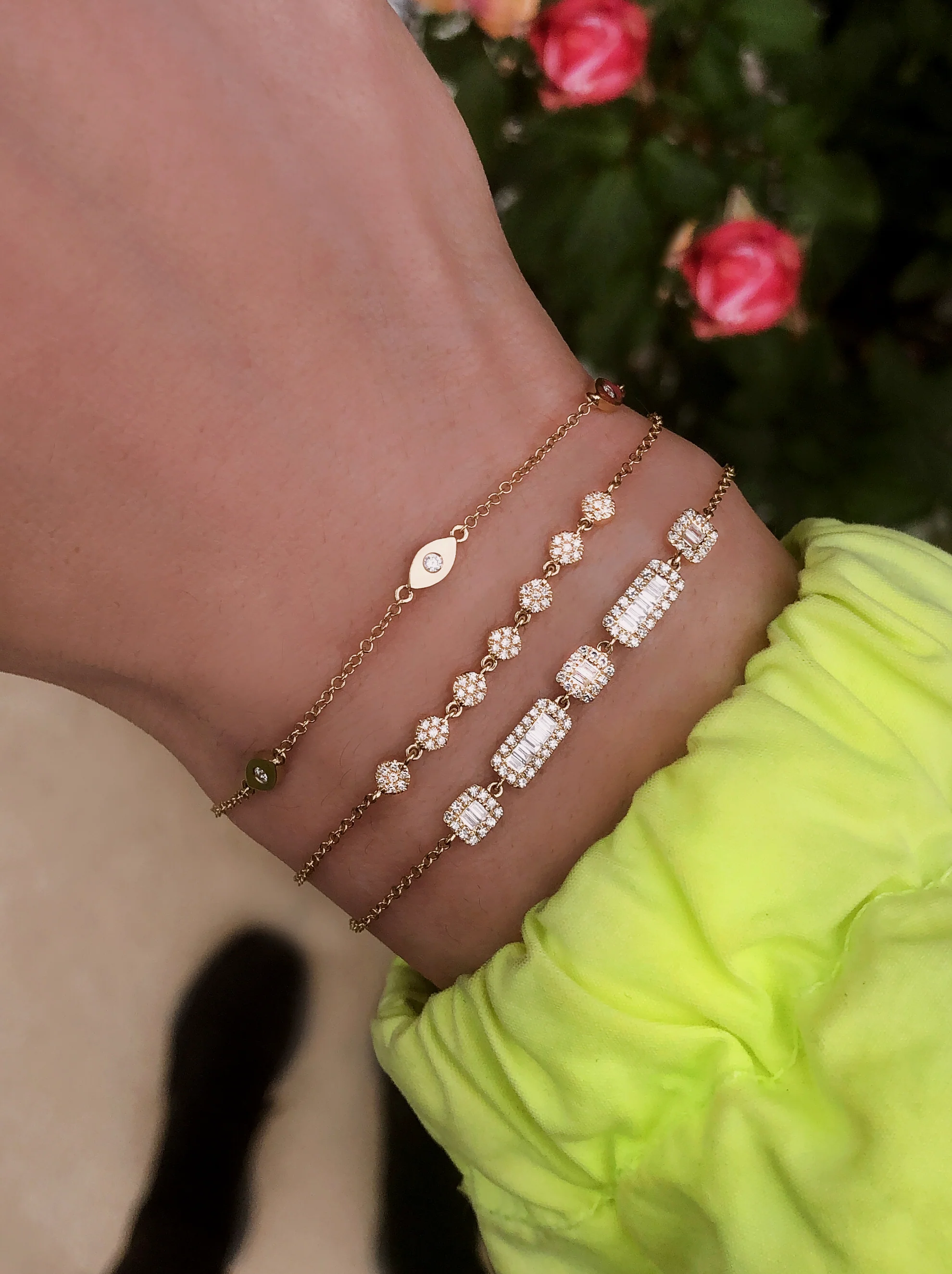 14kt gold baguette section bracelet - Image 2
