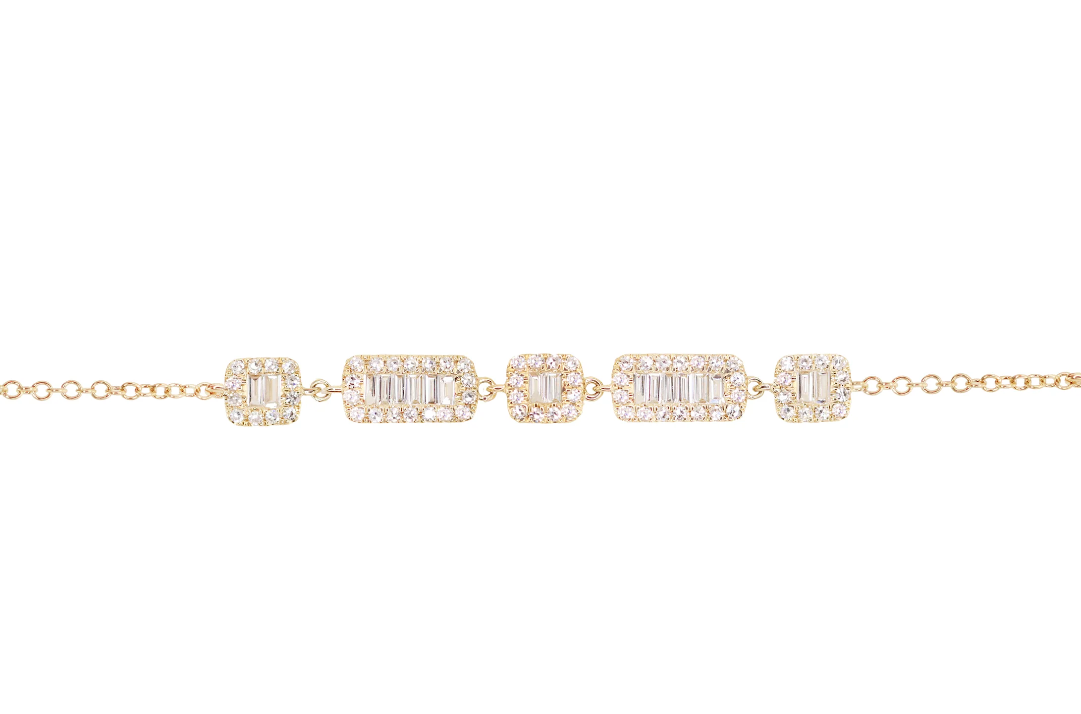 14kt gold baguette section bracelet - Image 3