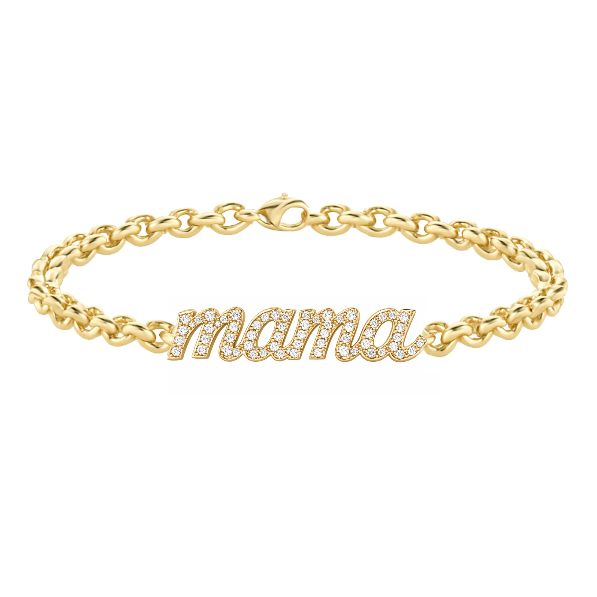 14kt gold diamond MAMA love note bracelet