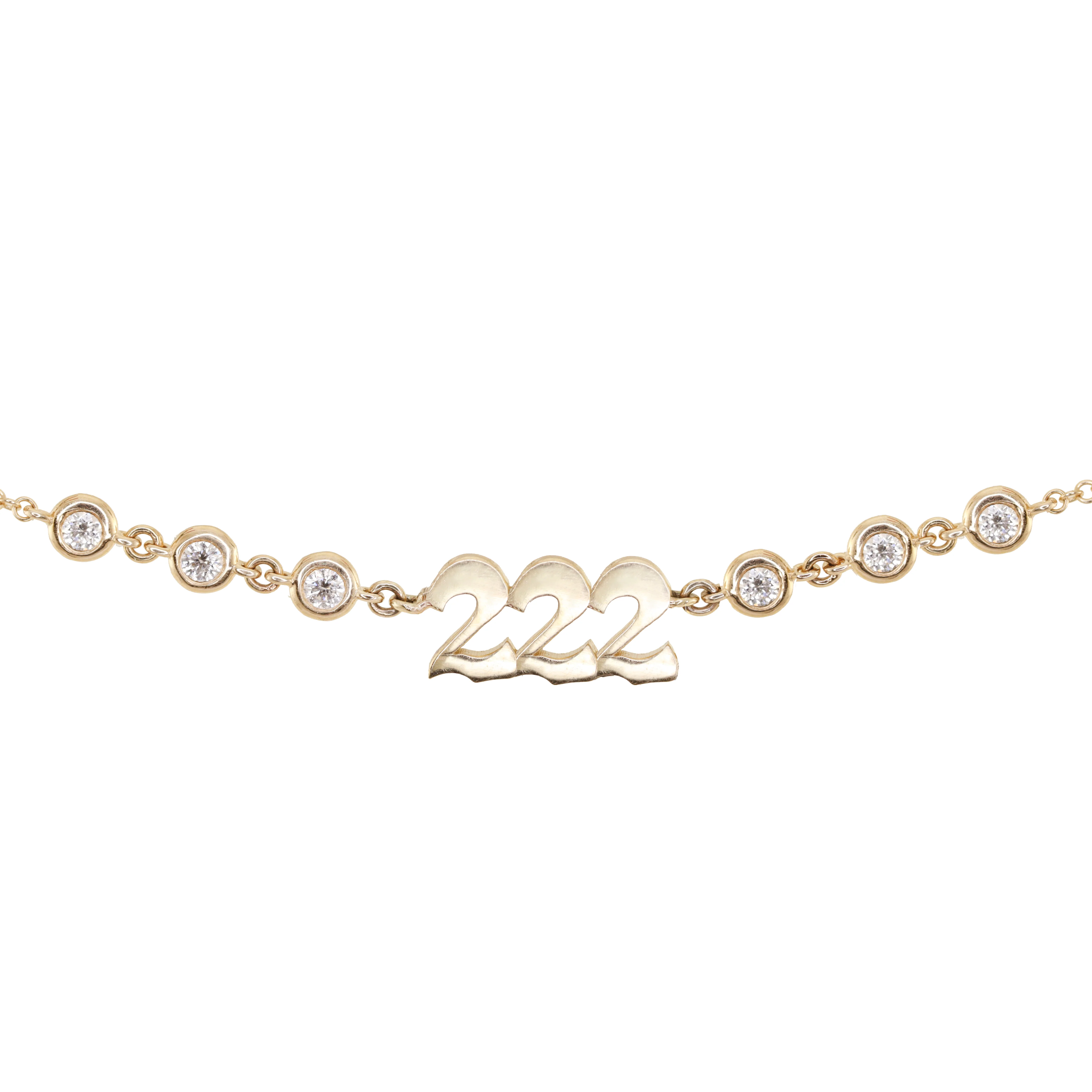 14kt gold diamond bezel 222 bracelet - Image 3