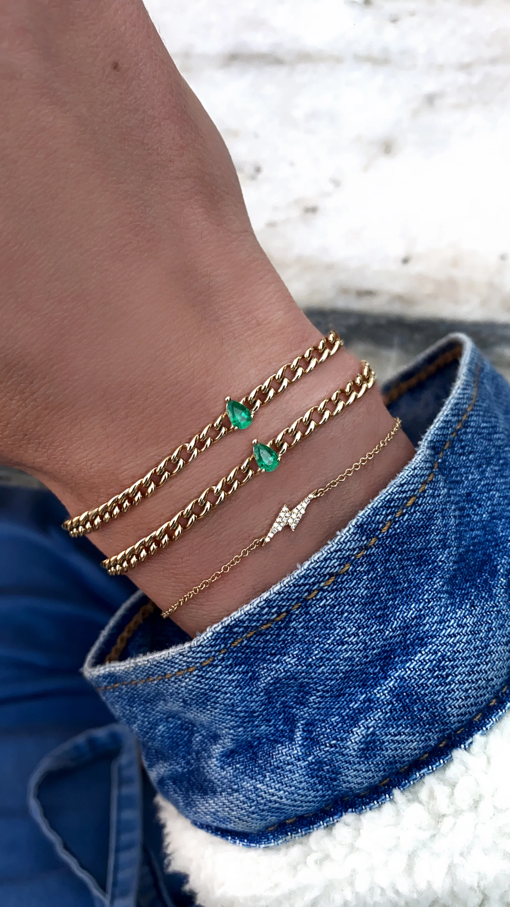 14kt gold diamond bolt bracelet - Image 2