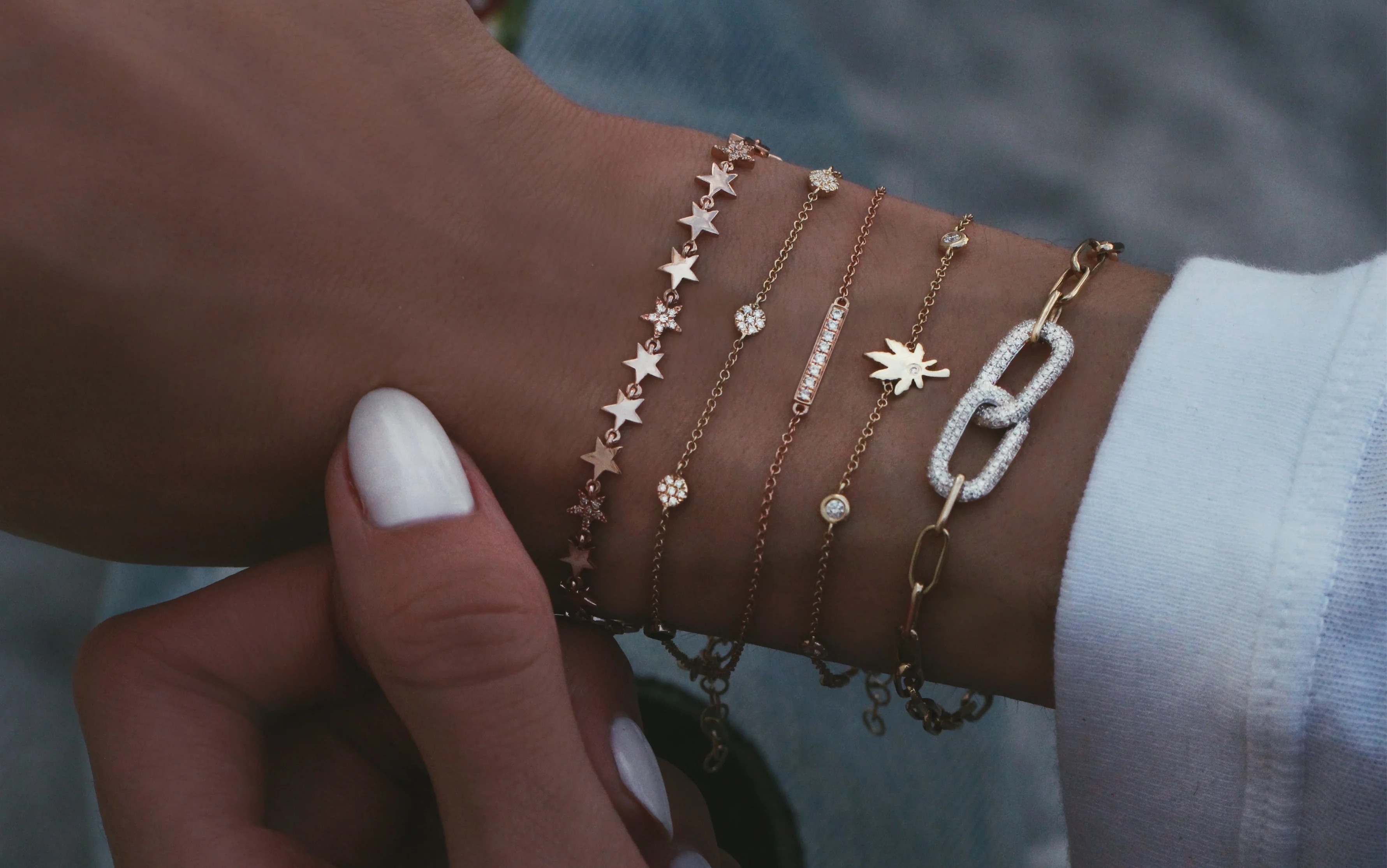 14kt gold diamond chain link bracelet - Image 3