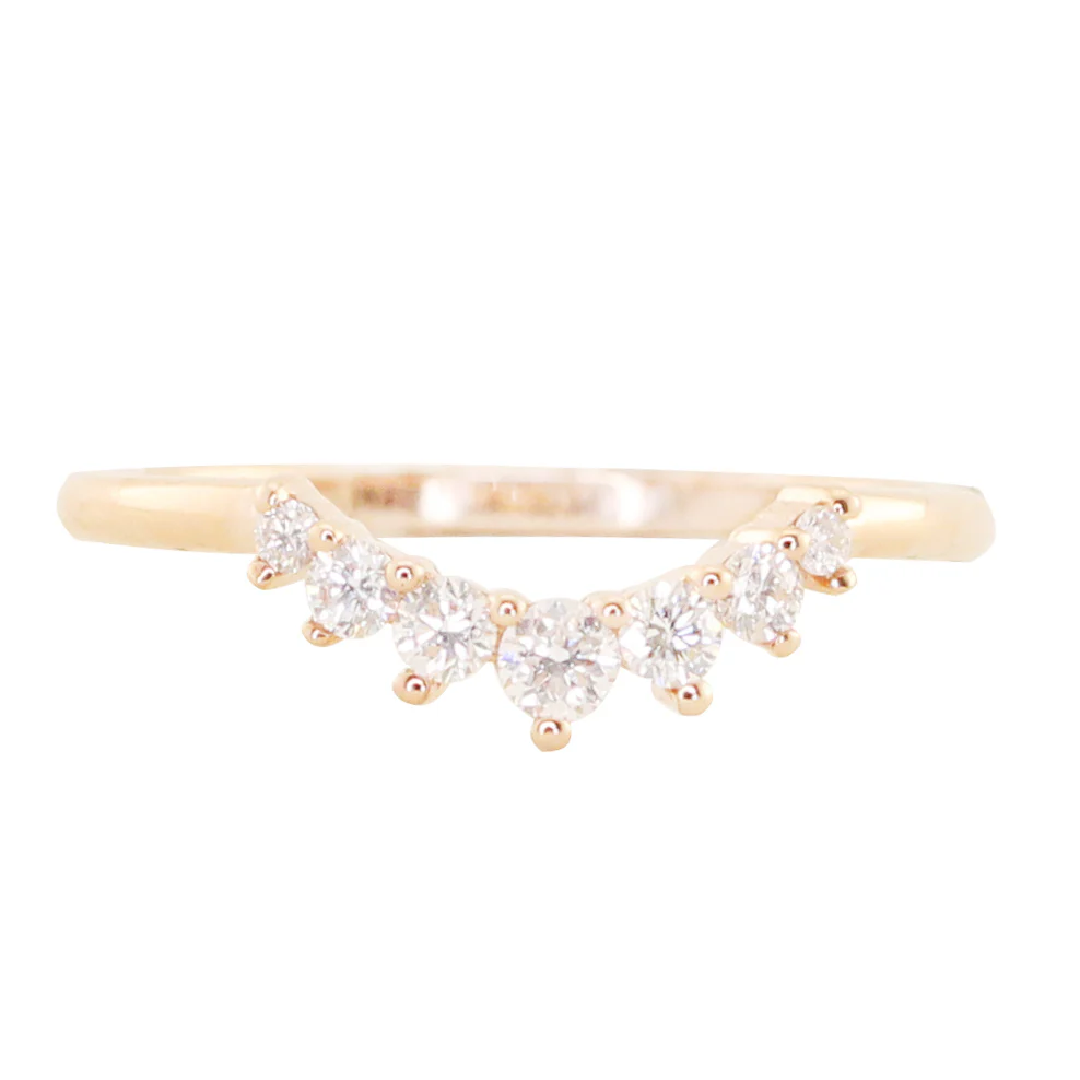 14kt gold diamond crown band
