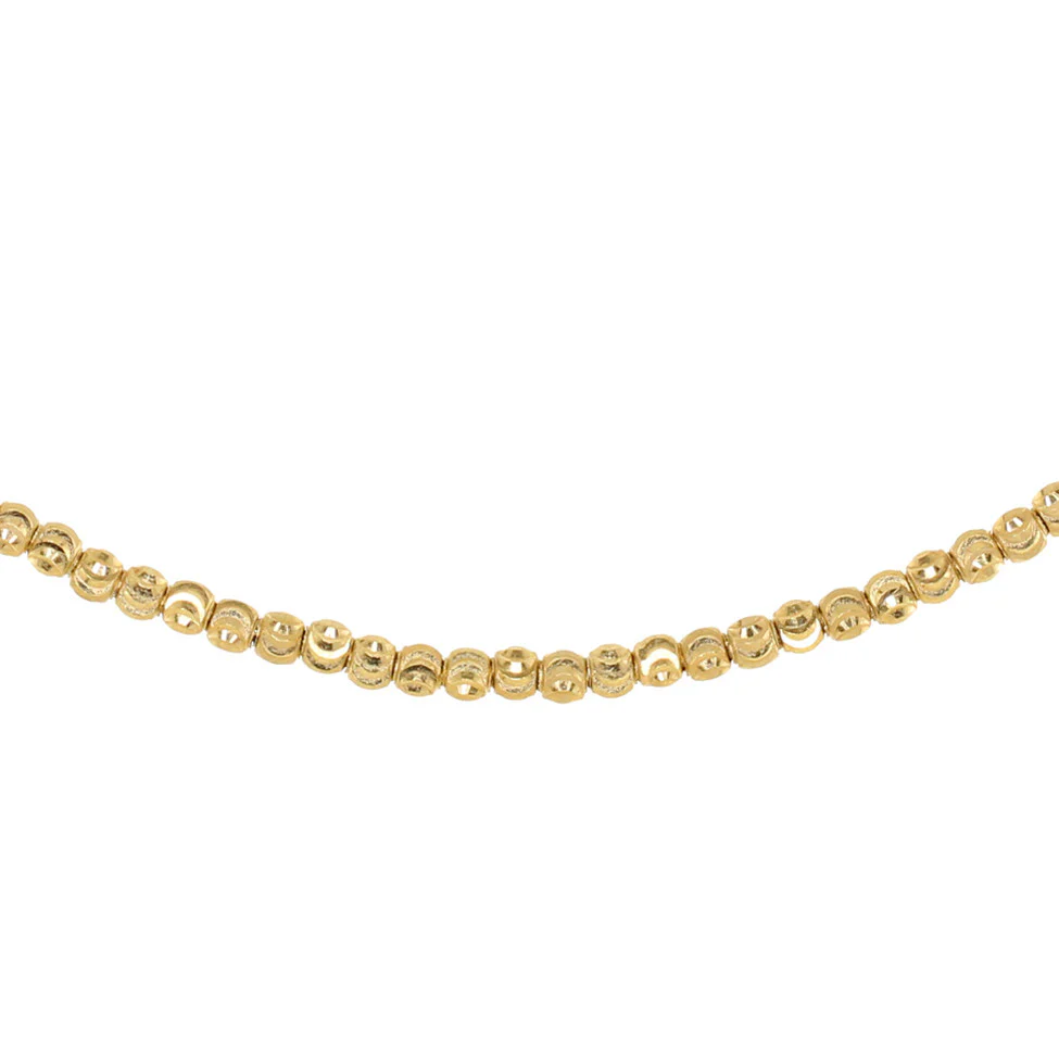 14kt gold full diamond cut beaded choker - Image 9