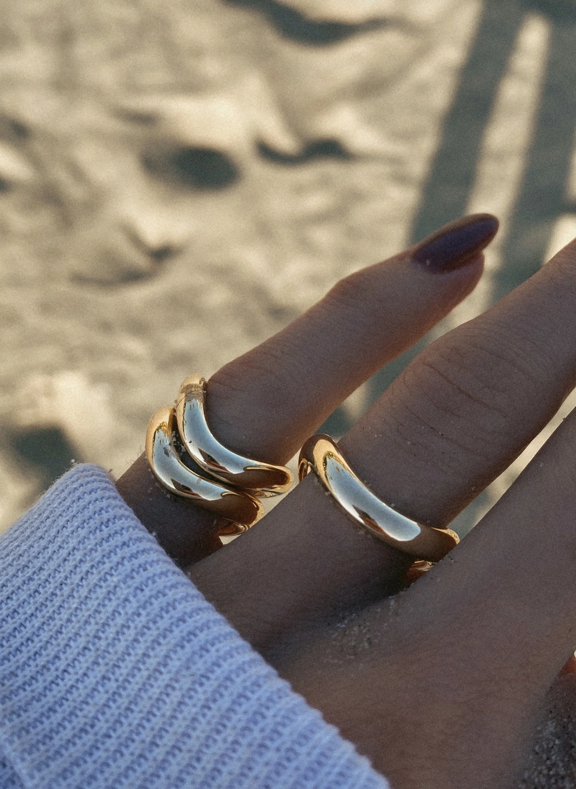 14kt gold wave dome ring - Image 3
